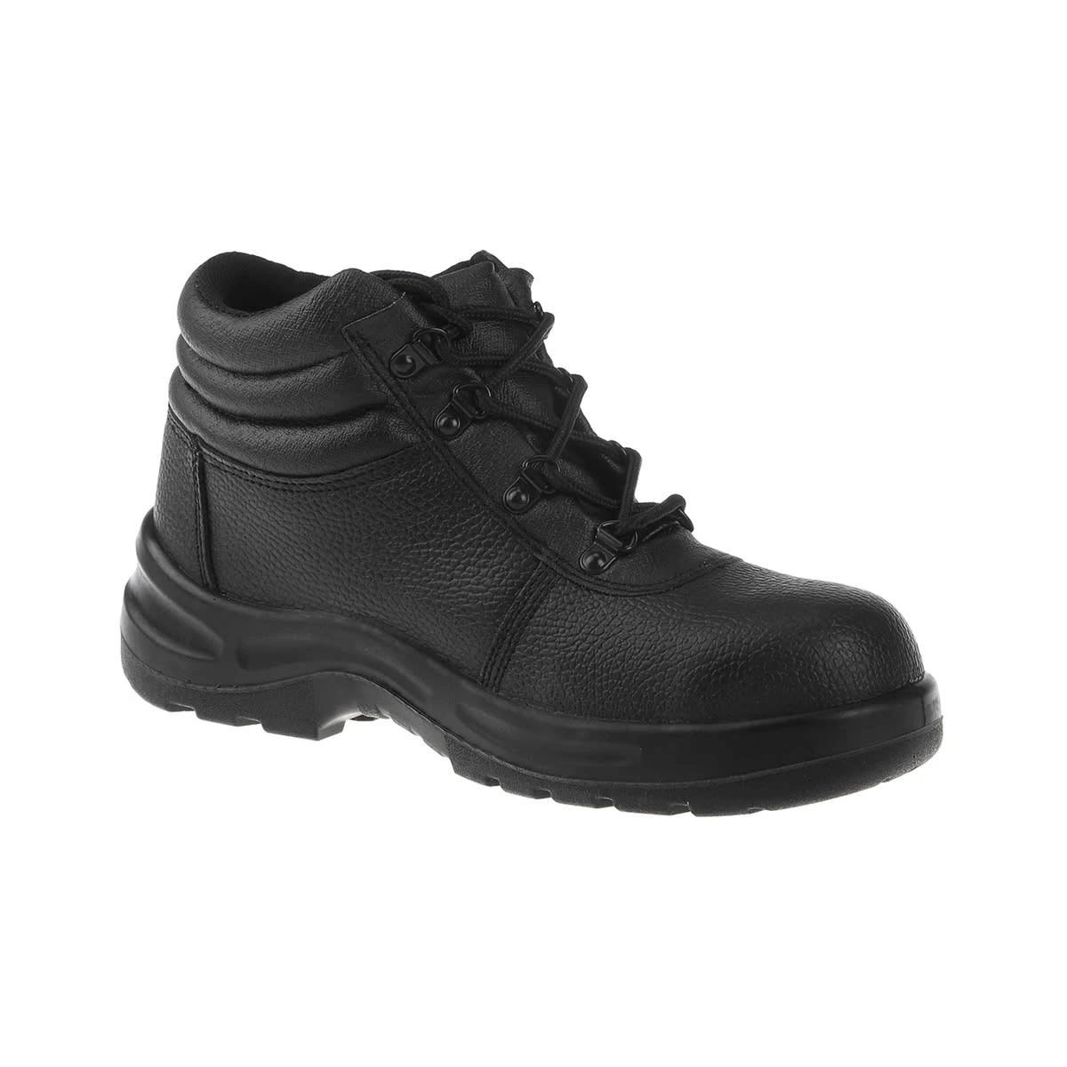 1 Padded Collar Work Boots BLACK, 1 of 5