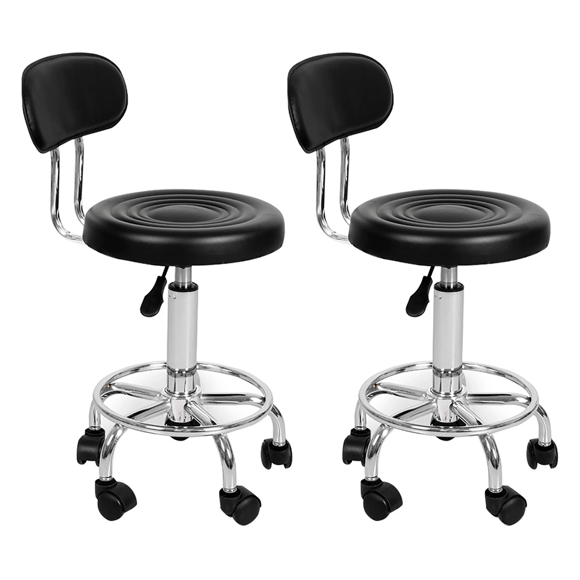 1 Levede 2x Salon Stool Swivel Hydraulic Lift - Black, 1 of 8