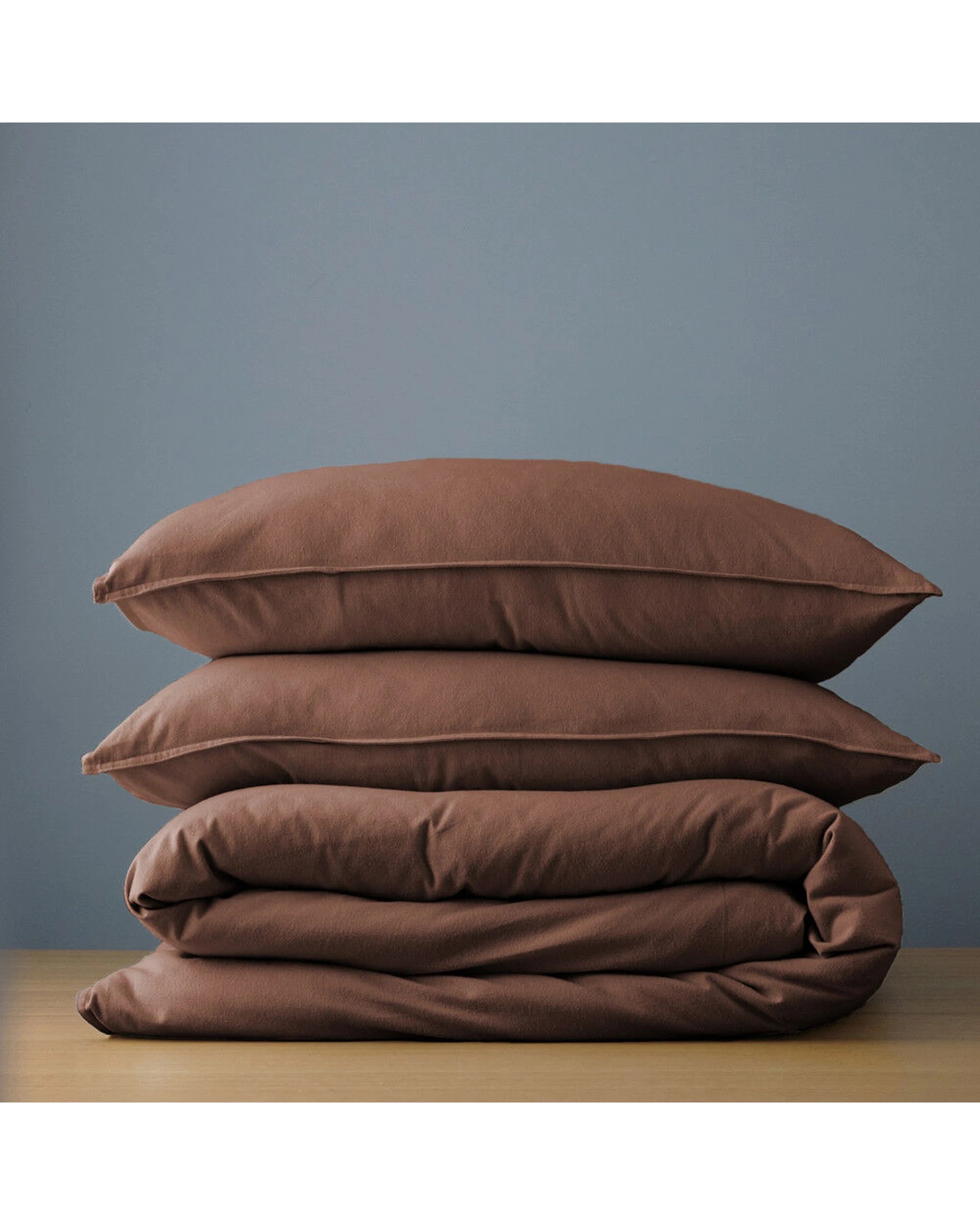 2 Canningvale Cozi Cotton Flannelette Quilt Bed Bedding Cover Set Nutmeg Single - Brown, 2 of 4