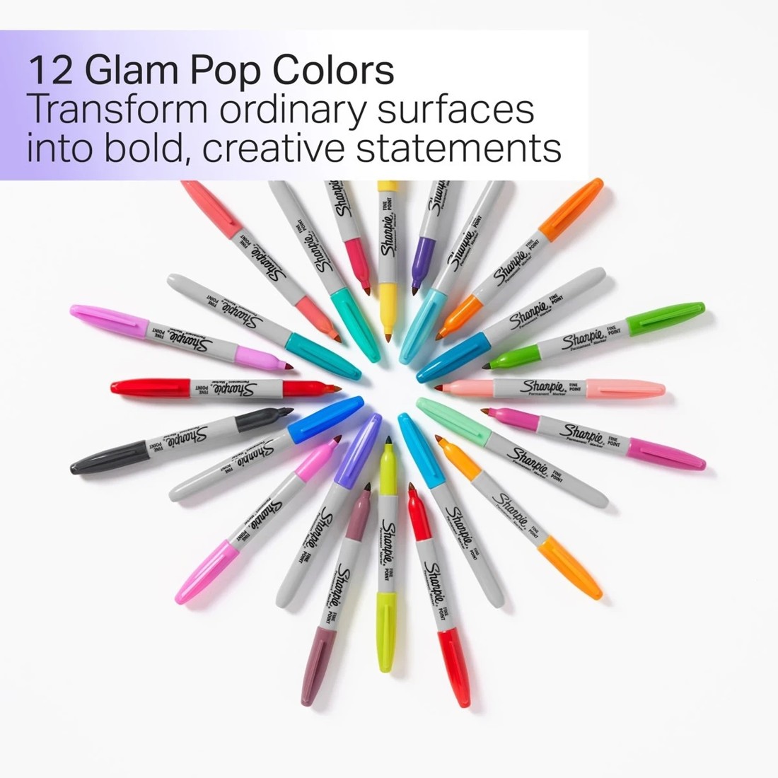 5 12 Pack Sharpie Fine Point Glam Pop Permanent Markers, 5 of 10