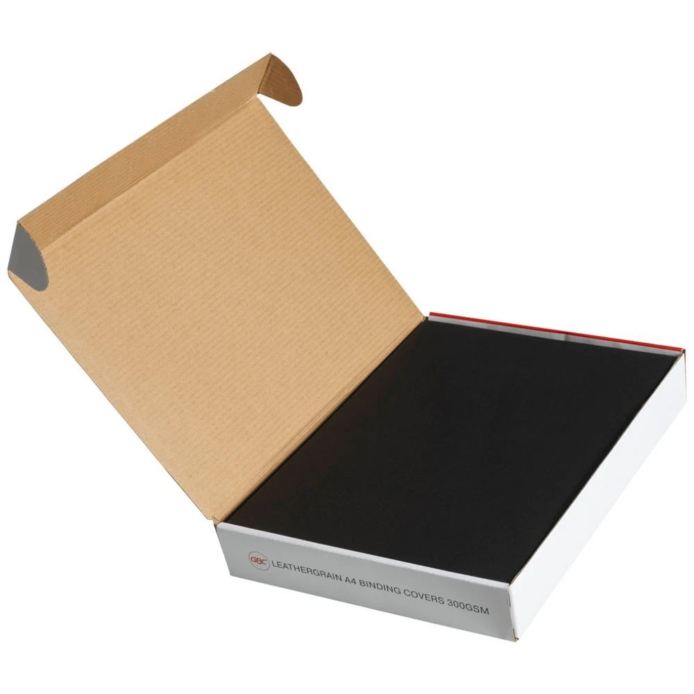 2 GBC A4 Back Binding Cover Leathergrain Black 100 Pack, 2 of 2