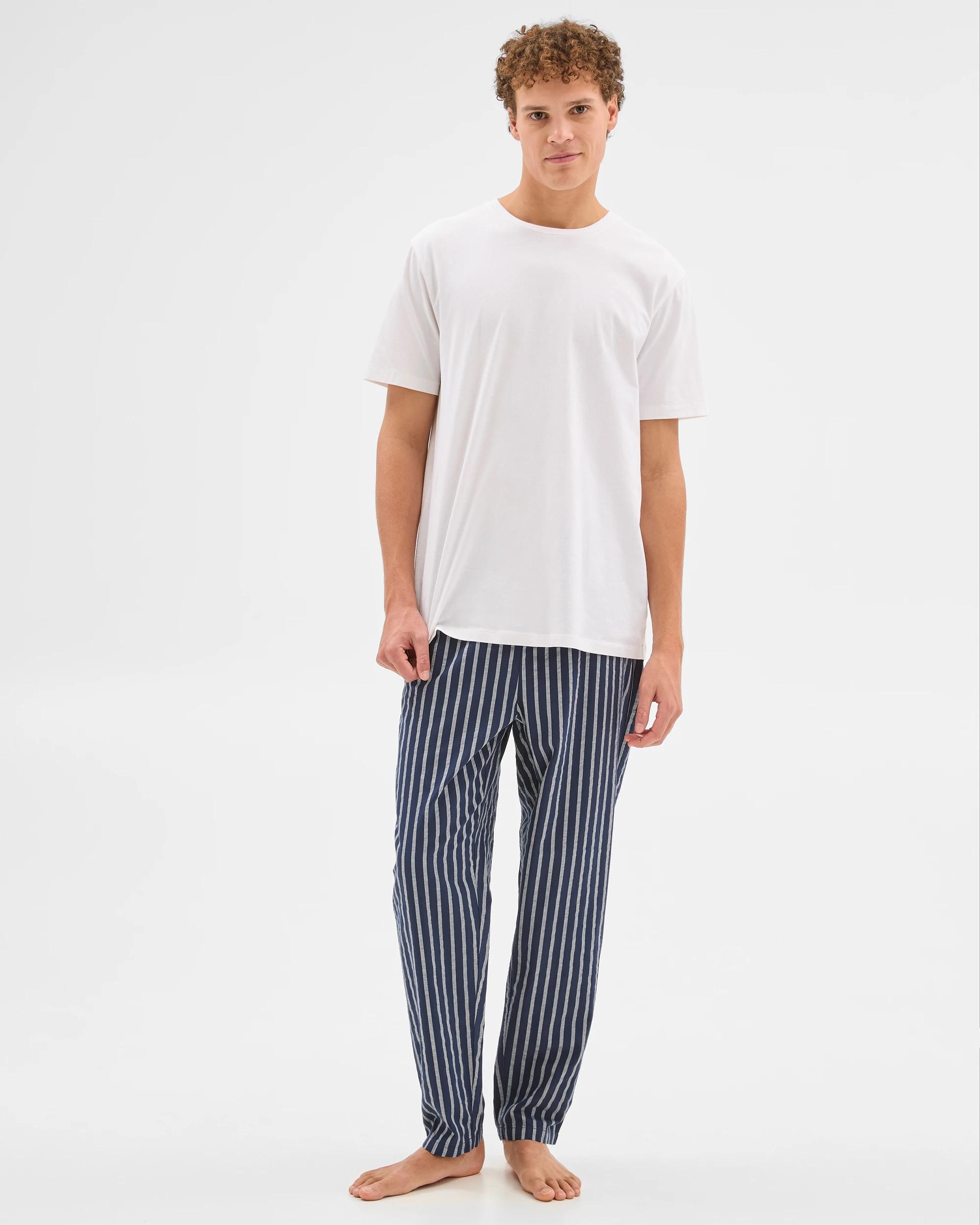 6 Australian Cotton Poplin Sleep Lounge Pants -  Maxx NAVY BLUE STRIPE, 6 of 6