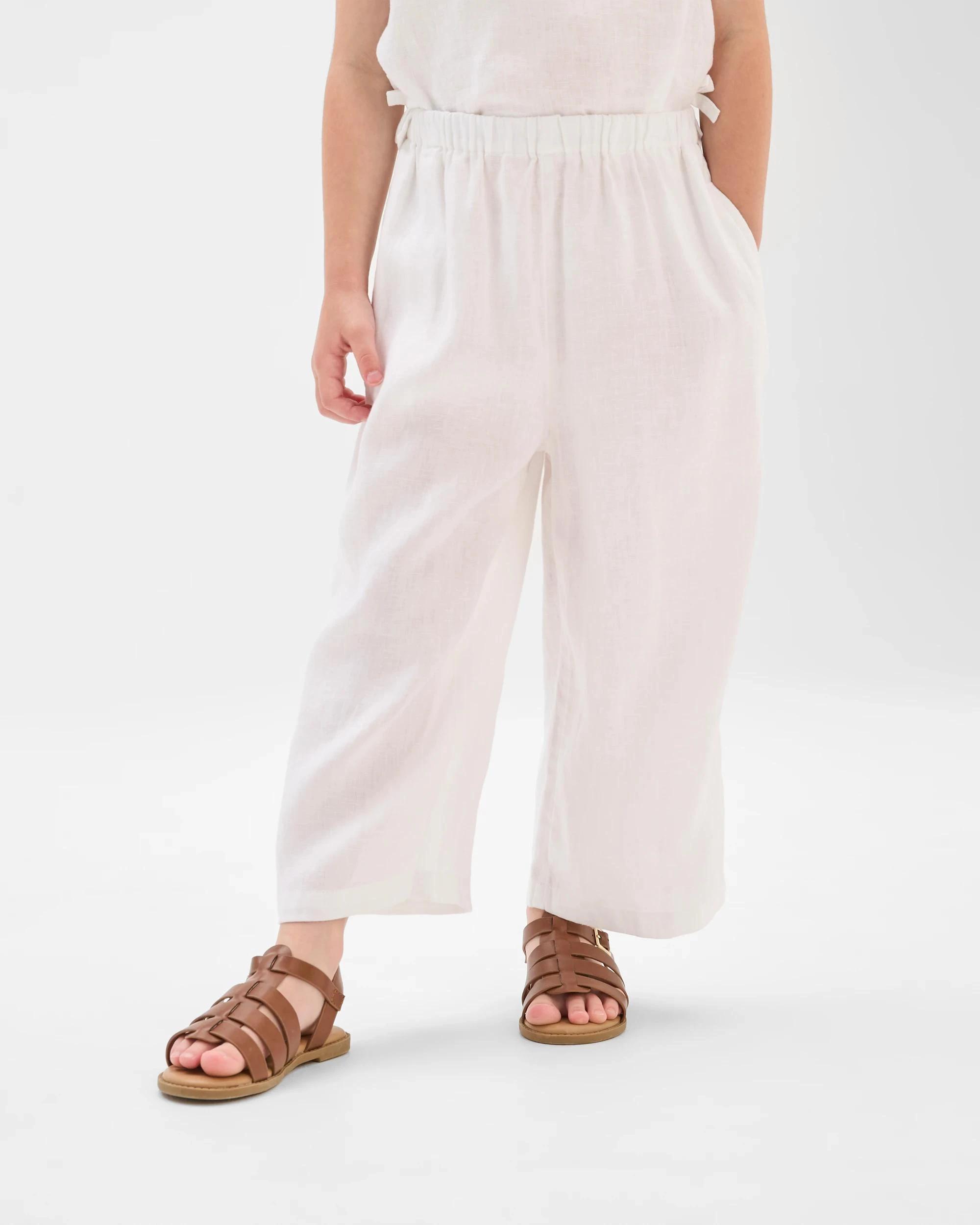 4 Target European Linen Fashion Pants WHITE, 4 of 6