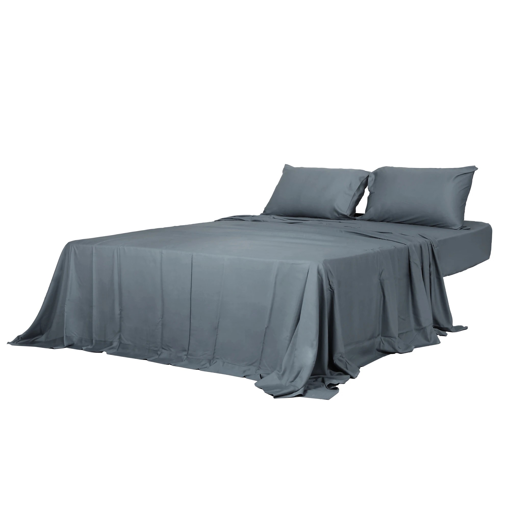 1 Dreamz Charcoal Bamboo Fitted Sheet Set - Queen Bed, 1 of 5