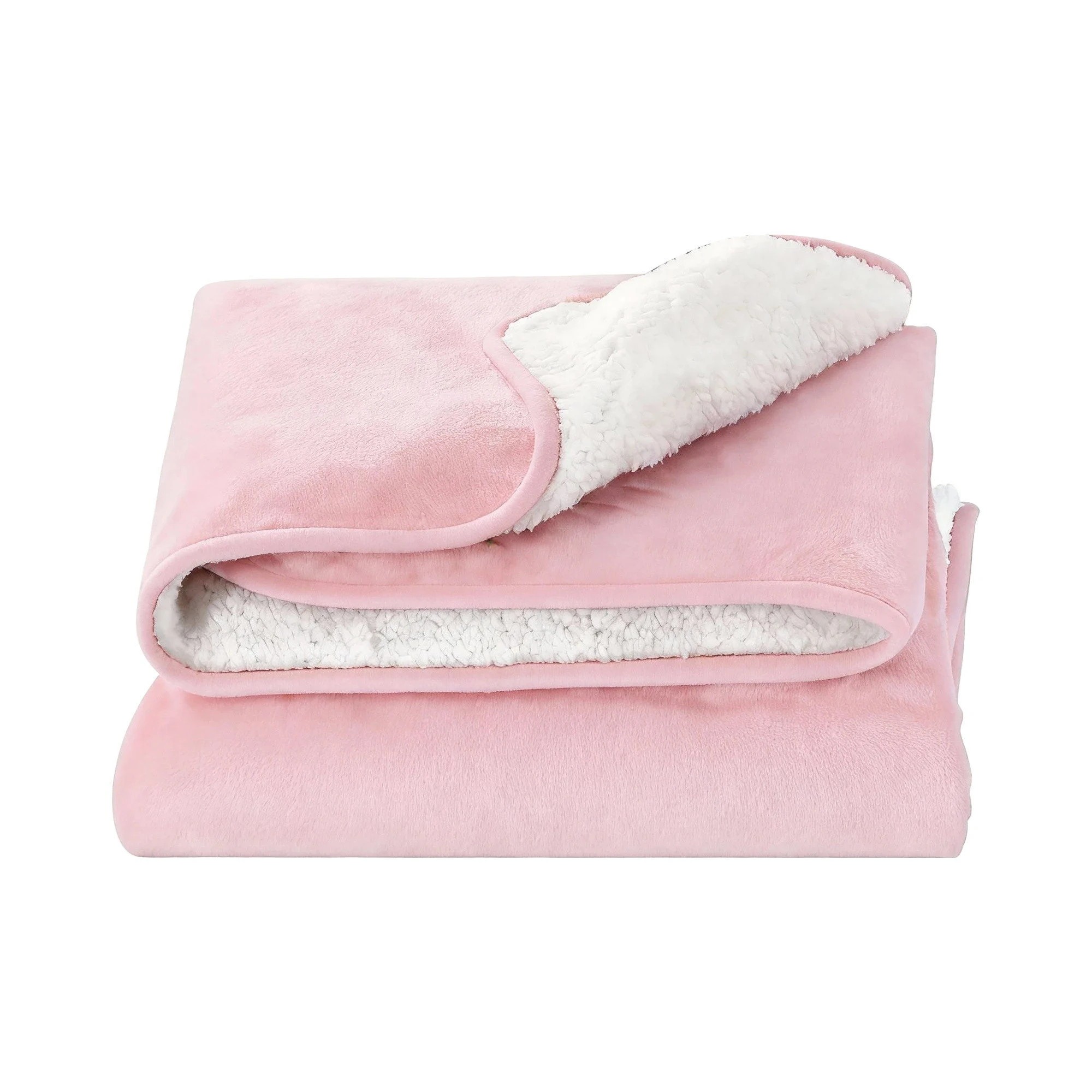 1 Giselle Electric Throw Rug Dual Side Fleece Flannel Heated Blanket - Pink, 1 of 8