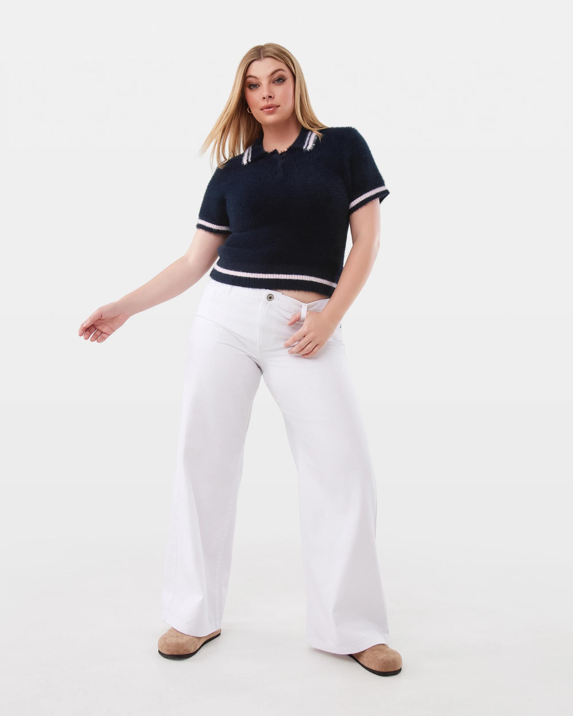 4 Eyelash Polo Top Navy Blaze, 4 of 9