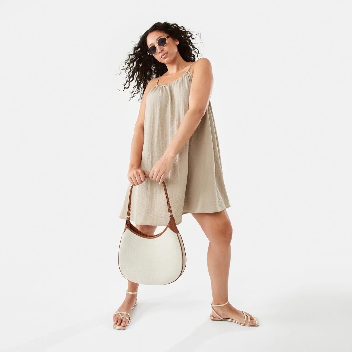 8 Woven Contrast Shoulder Bag Nat Tan, 8 of 10