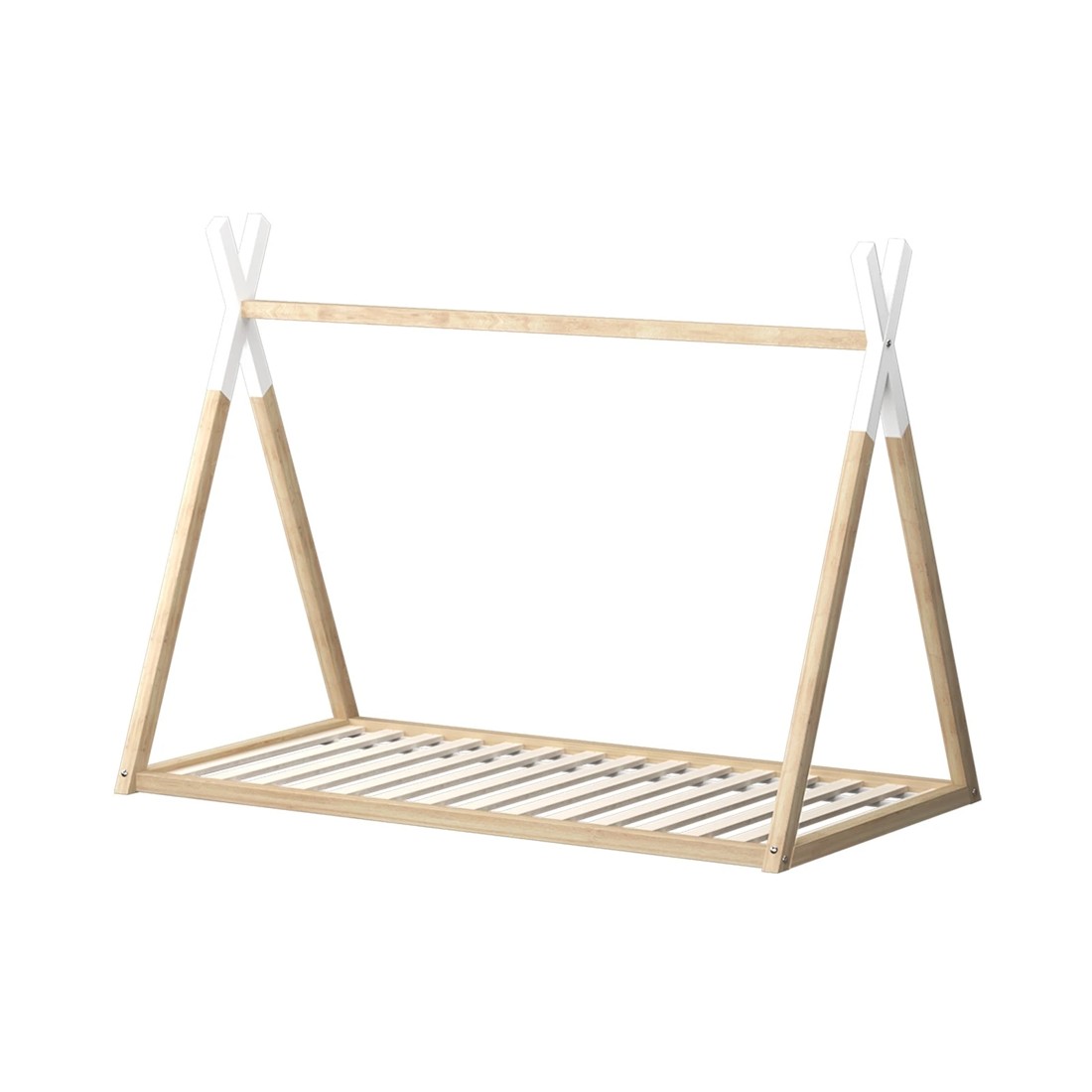 1 Oikiture Wooden Bed Frame Single Timber Teepee House Base Platform
 - Multi, 1 of 10