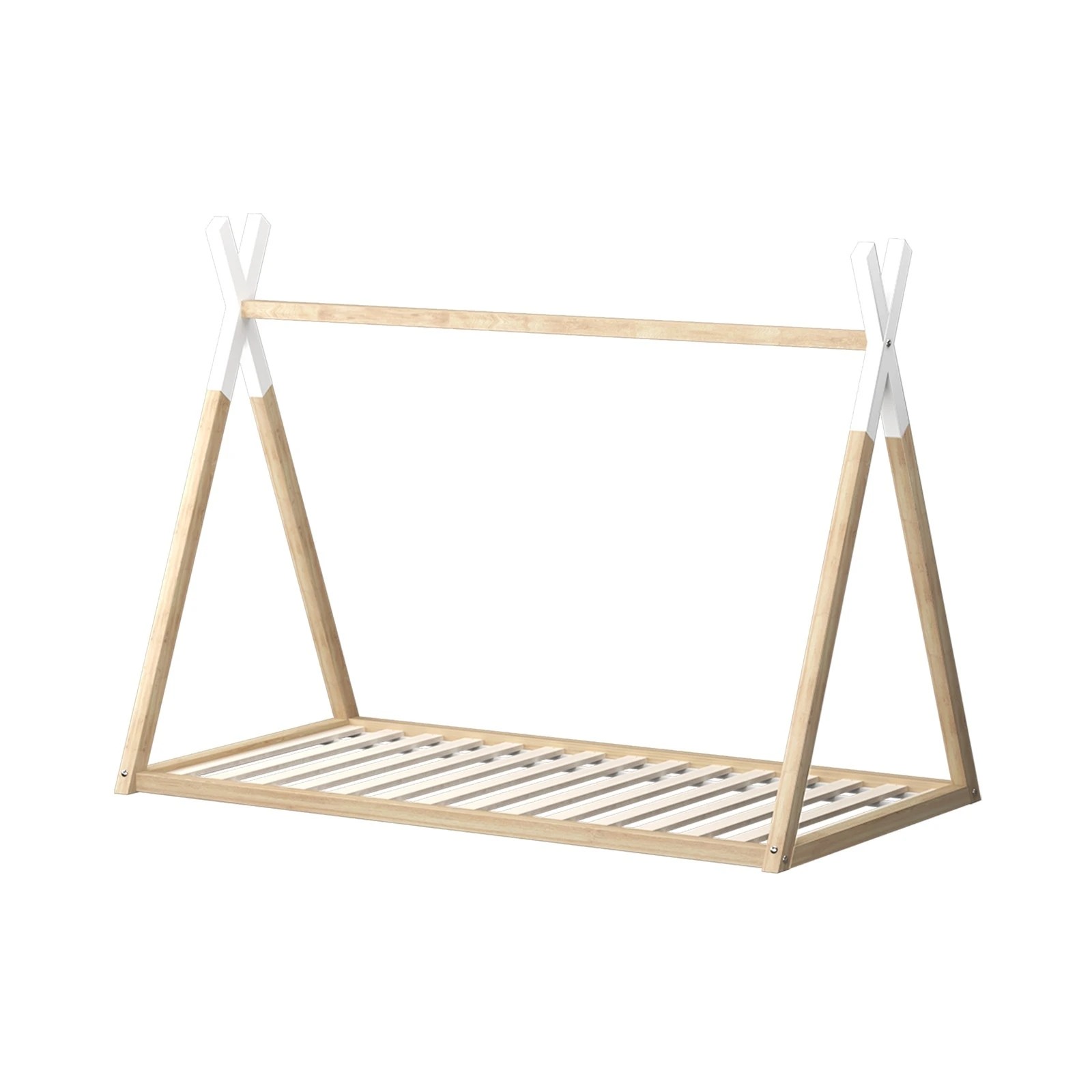 1 Oikiture Wooden Bed Frame Single Timber Teepee House Base Platform
 - Multi, 1 of 10