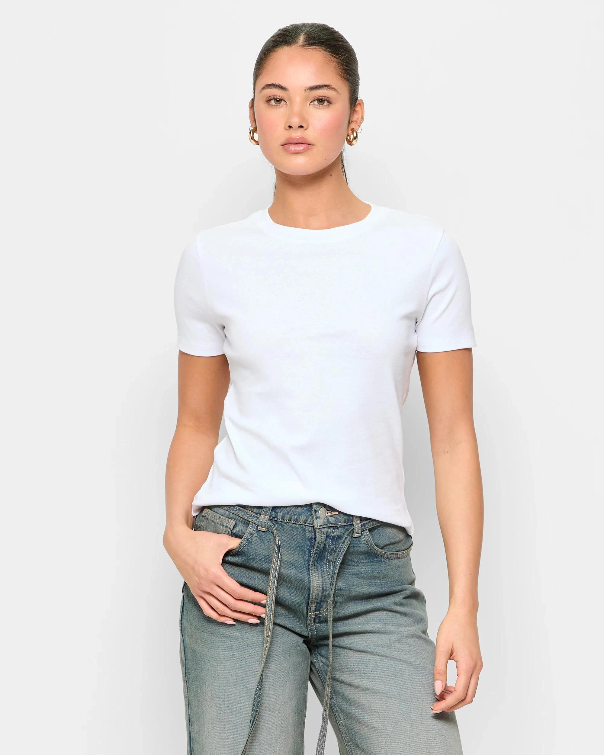 1 Australian Cotton True To Size T-shirt - Lily Loves WHITE, 1 of 5