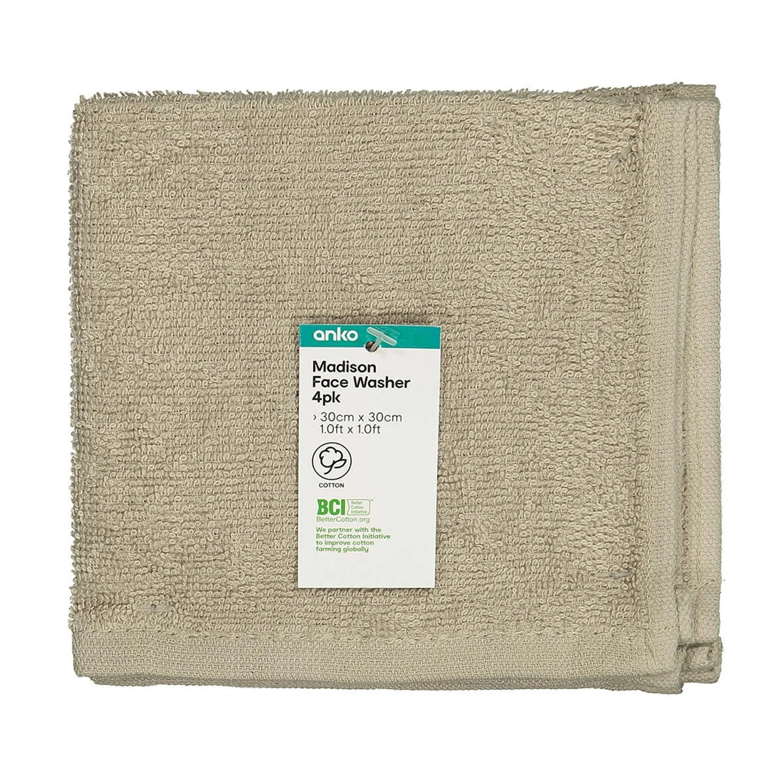 5 4 Pack Madison Face Washer - Latte, 5 of 5