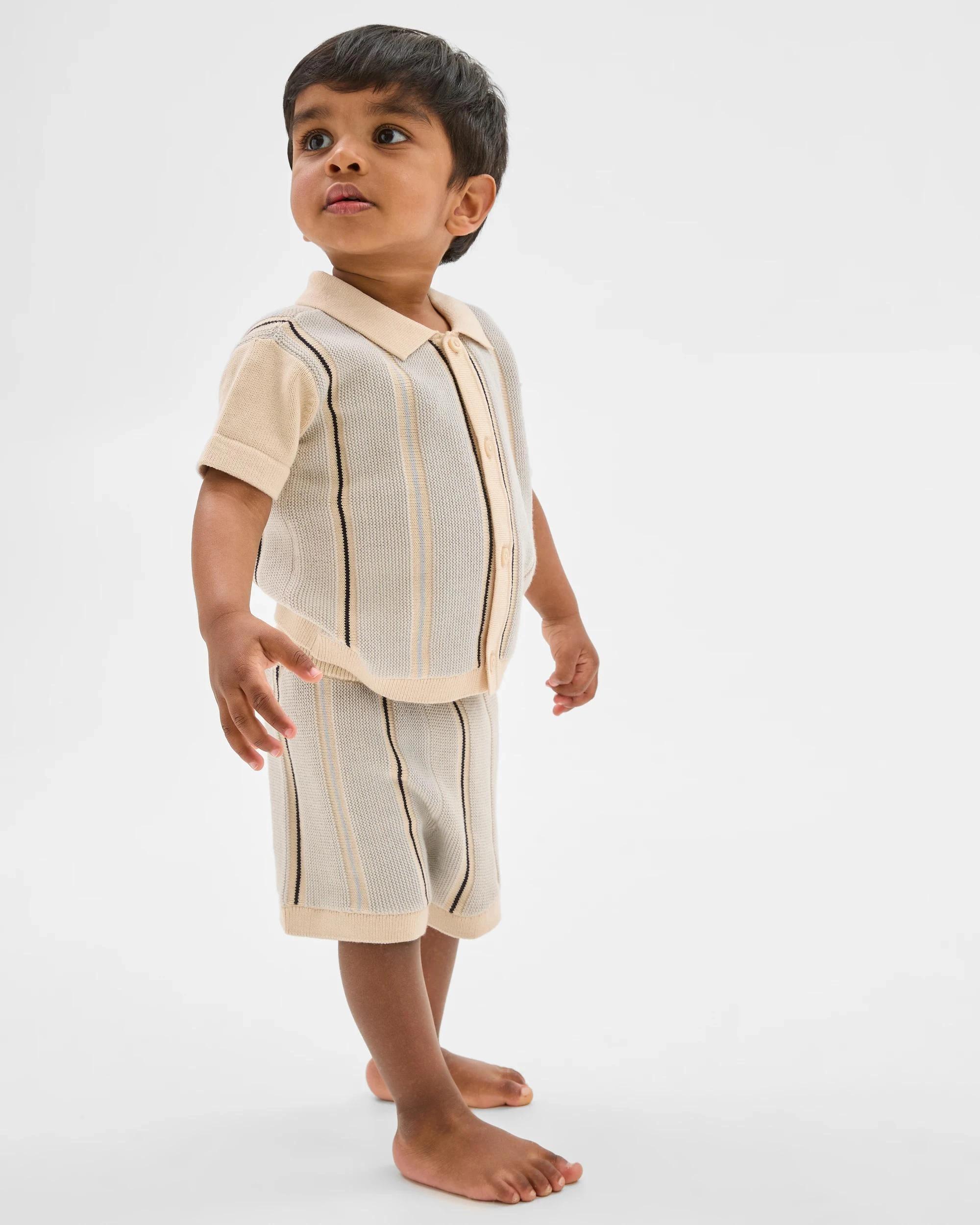 1 Target Baby Organic Cotton Baby Knit Shirt and Short Set STRIPE, 1 of 3