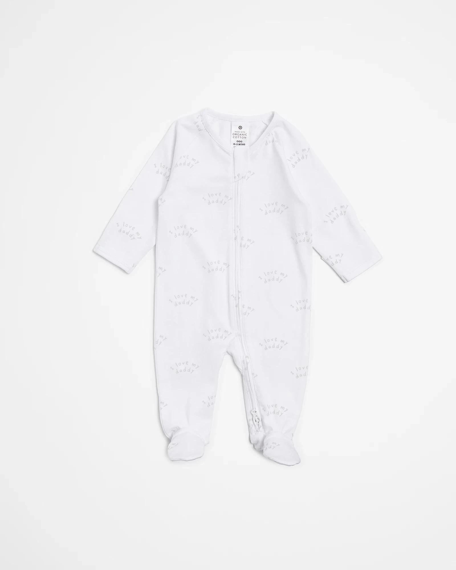1 Target Baby Organic Cotton Print Zip Coverall I LOVE DADDY, 1 of 3