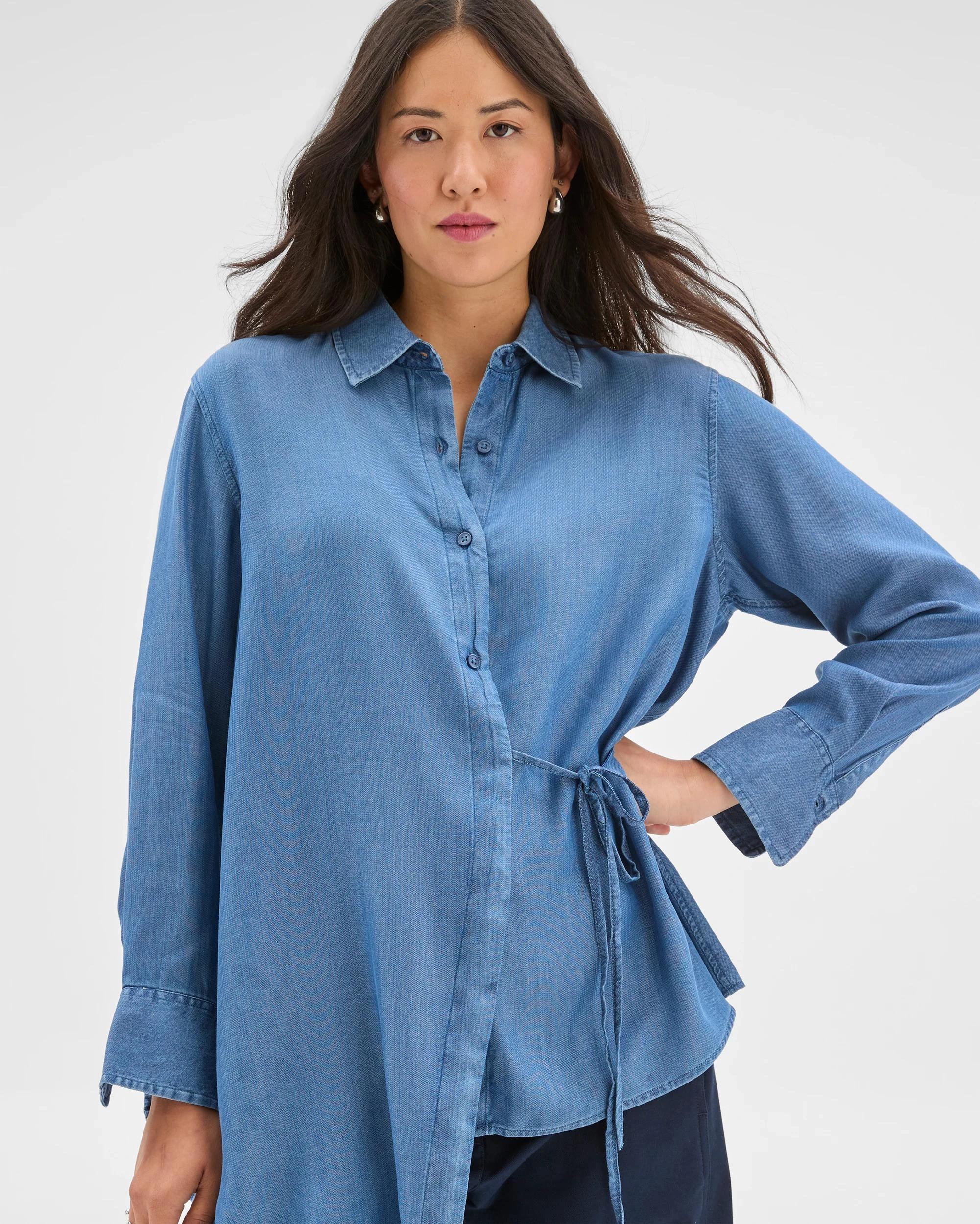 4 Target Woman Chambray Tie Shirt MID CHAMBRAY, 4 of 7