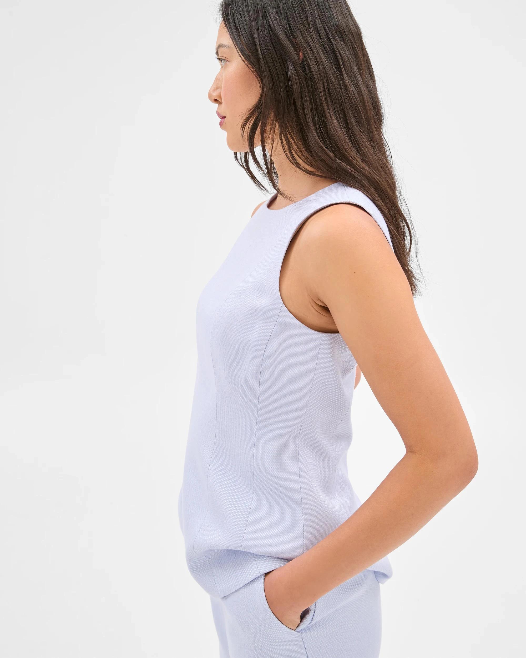 5 Sleeveless Textured Pleat Detail Top - Preview BABY LAVENDER, 5 of 5