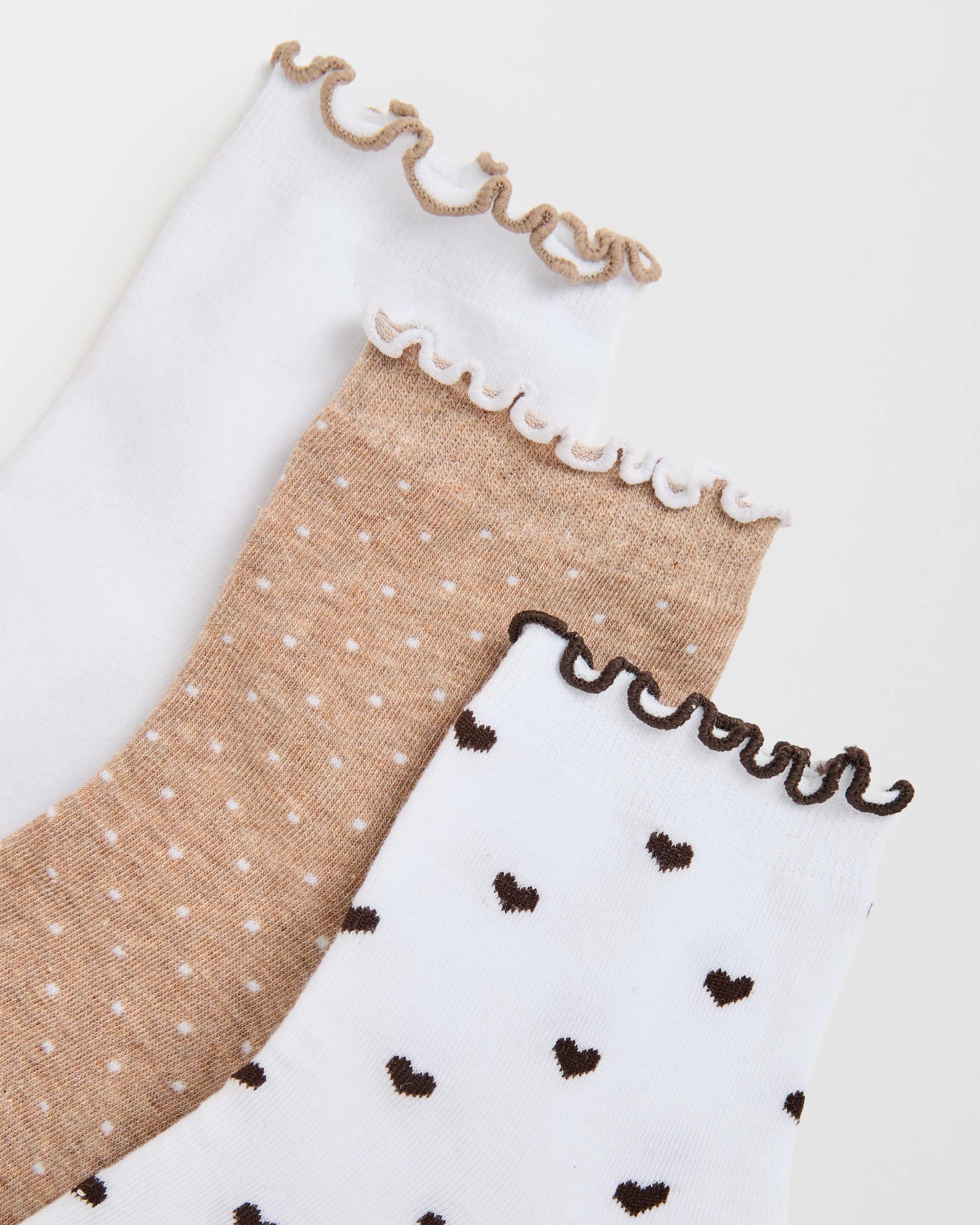 2 Target Woman Australian Cotton Blend 3 Pack Crew Socks with Frill WHITE, 2 of 3