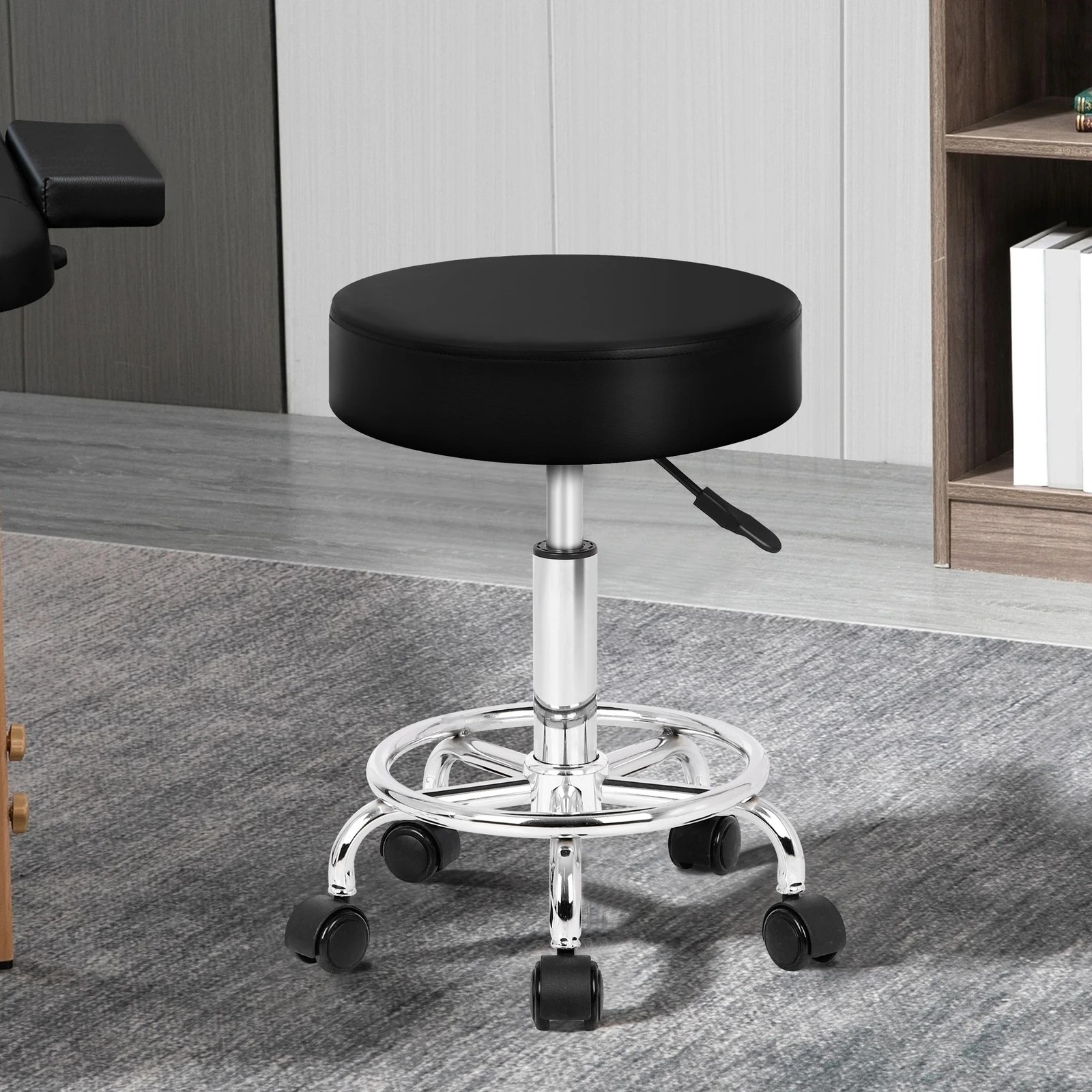 2 Alfordson Salon Stool Round Swivel Barber Hair Dress Chair Gas Lift - Black, 2 of 7