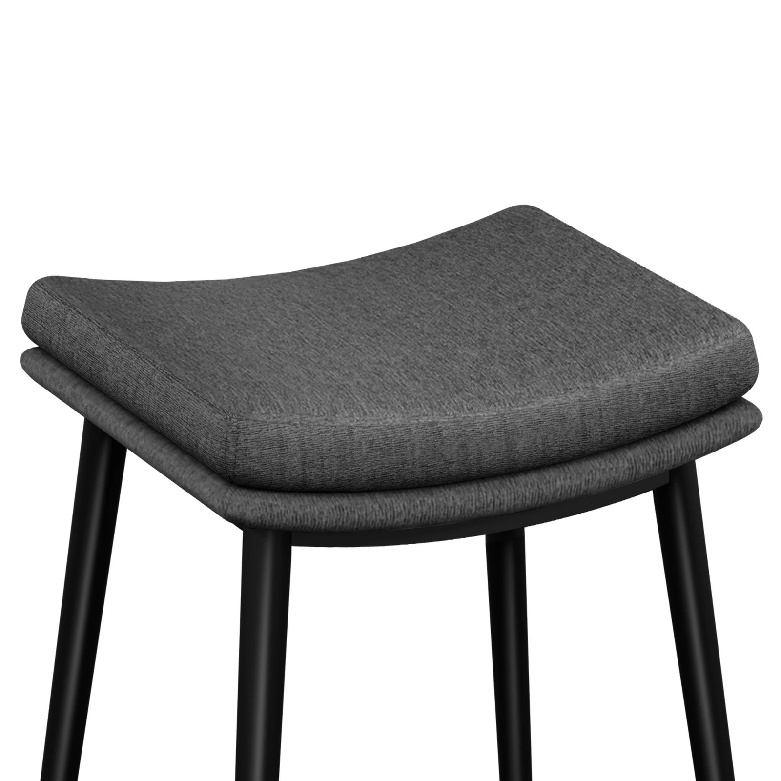 7 Alfordson 2x Bar Stools Saddle Seat Fabric - Dark Grey, 7 of 9