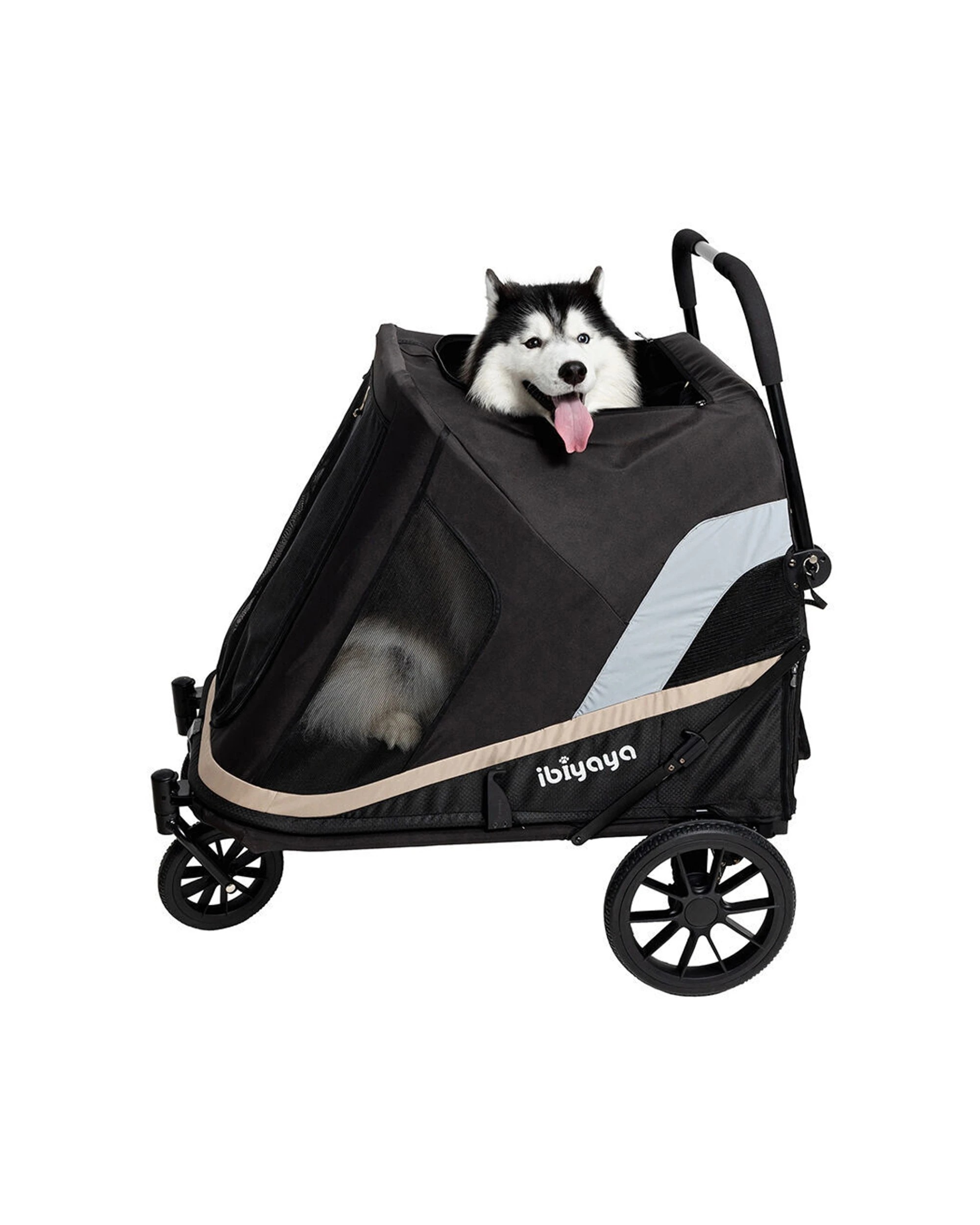 2 Ibiyaya Grand Cruiser Large Dog Stroller Pet Pram Up To 50kg Safety Brakes - Black, 2 of 8