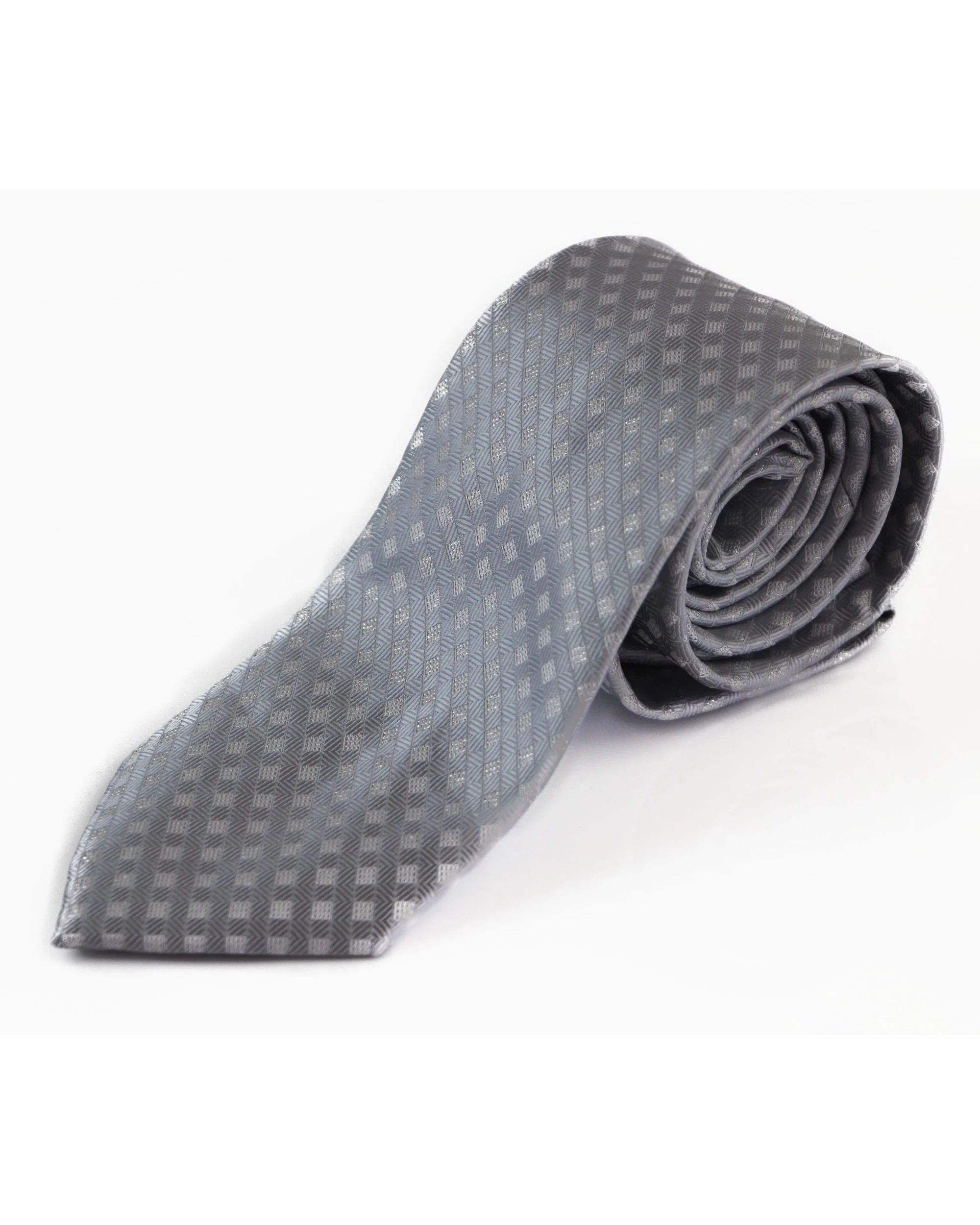 2 Zasel Mens Silver Tinsel Striped Patterned 8cm Tie, 2 of 2