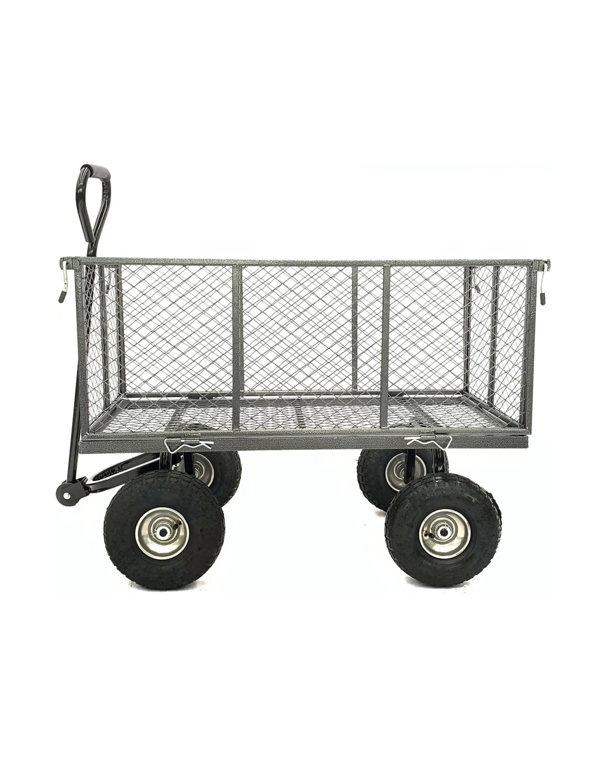 4 Wallaroo Steel Mesh Garden Trolley Cart 300kg Capacity Lounge Wagon Tool - Grey, 4 of 8