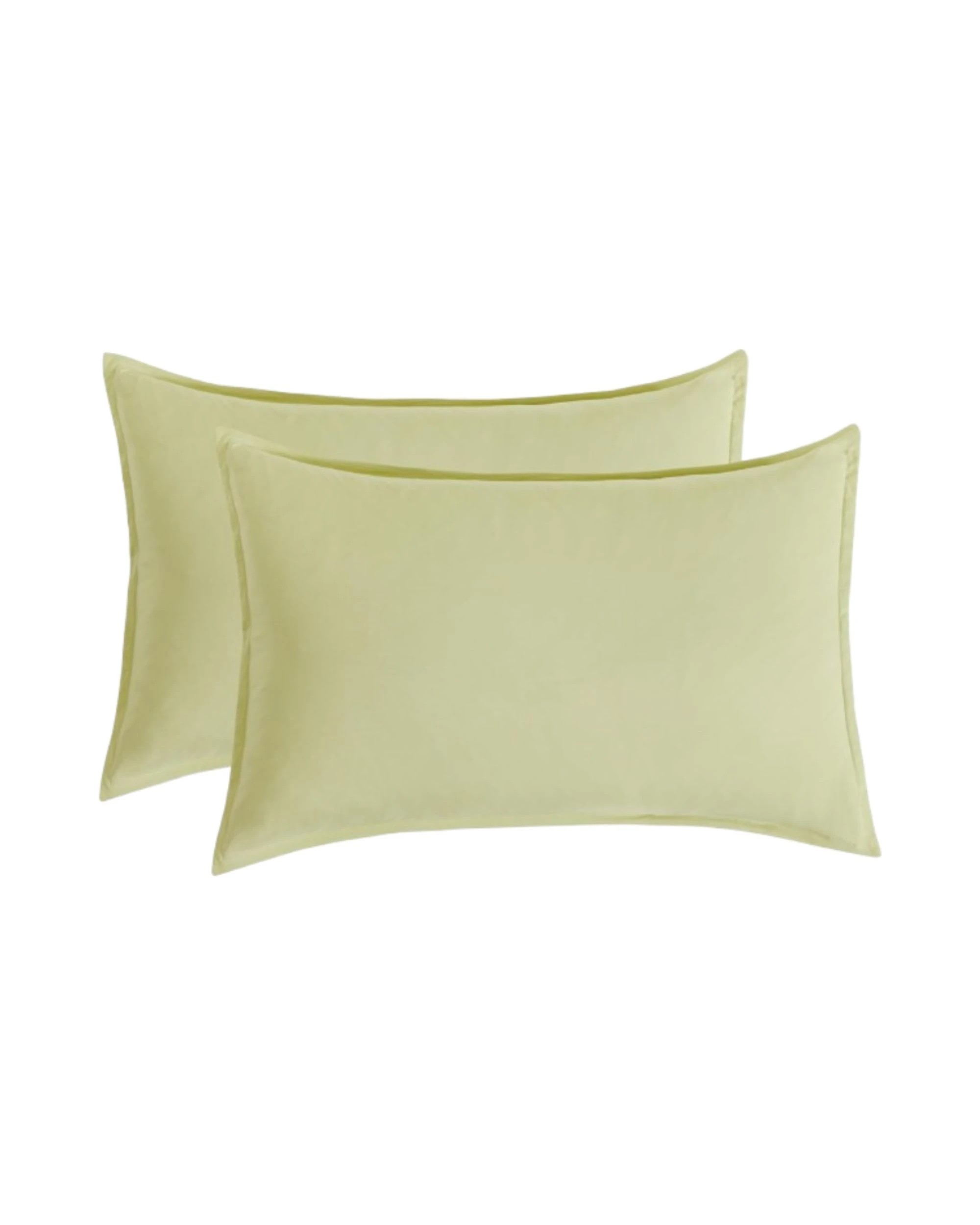 1 CleverPolly 2-Pack Vintage Washed Microfibre Standard Pillowcases - Lemon, 1 of 4