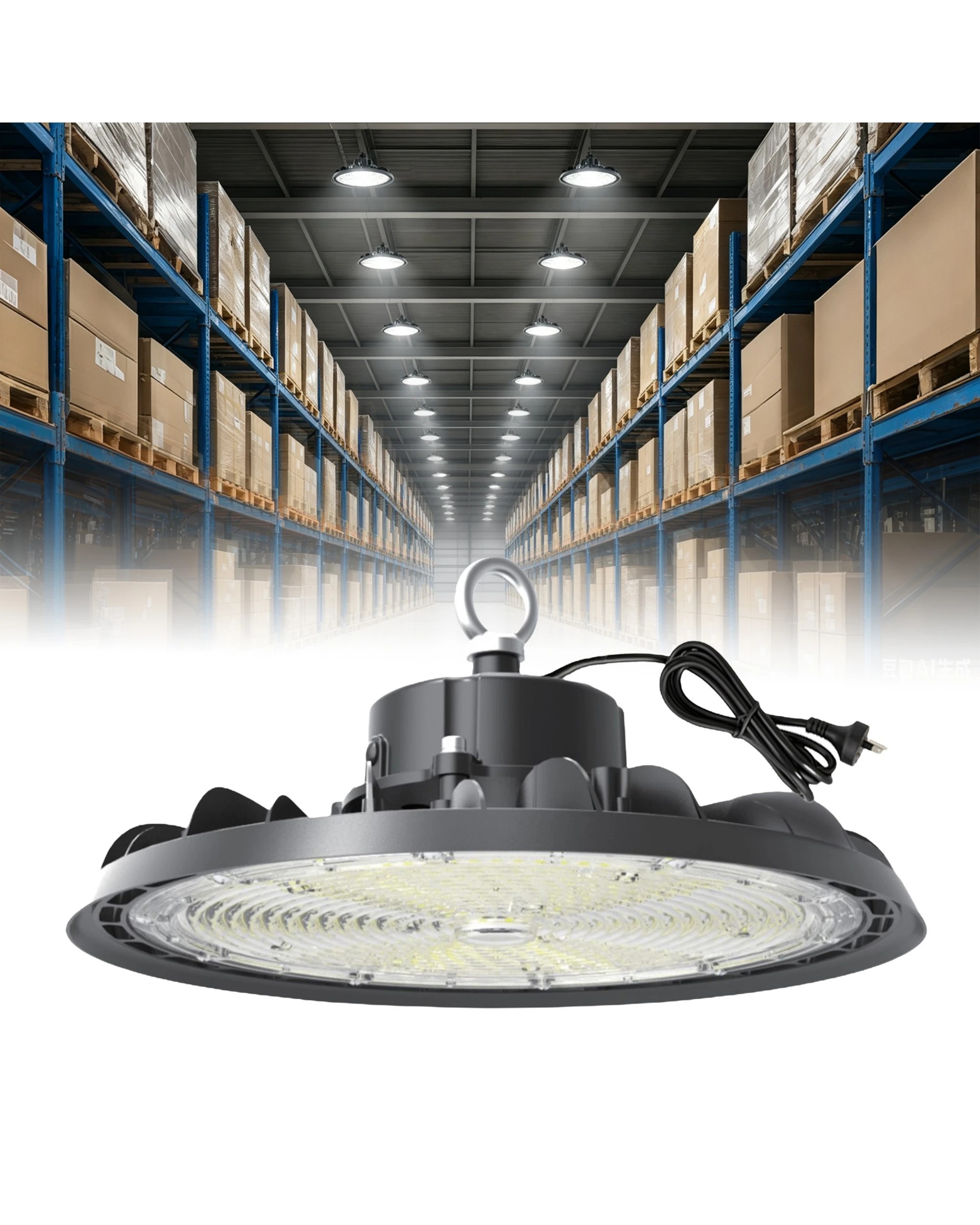 2 Advwin LED High Bay Light 200W IP66 6500K, 1 Pack - Black, 2 of 7