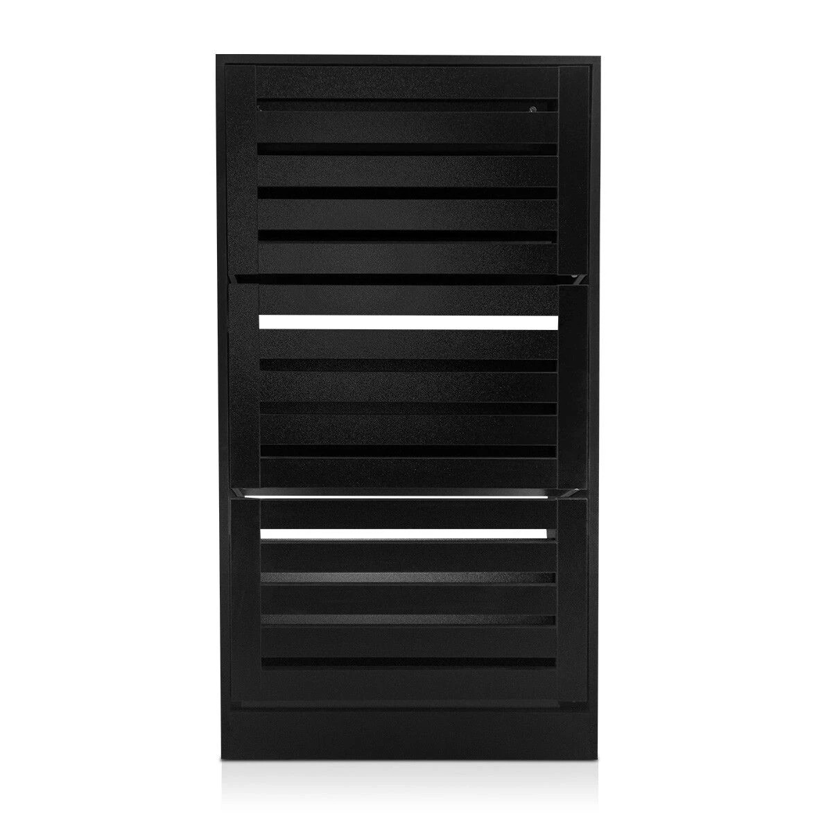 2 Ausway Black Wooden Shoe Cabinet Rack Shelf Organiser w/3 Drawers 45 Pairs Shoes Storage, 2 of 6