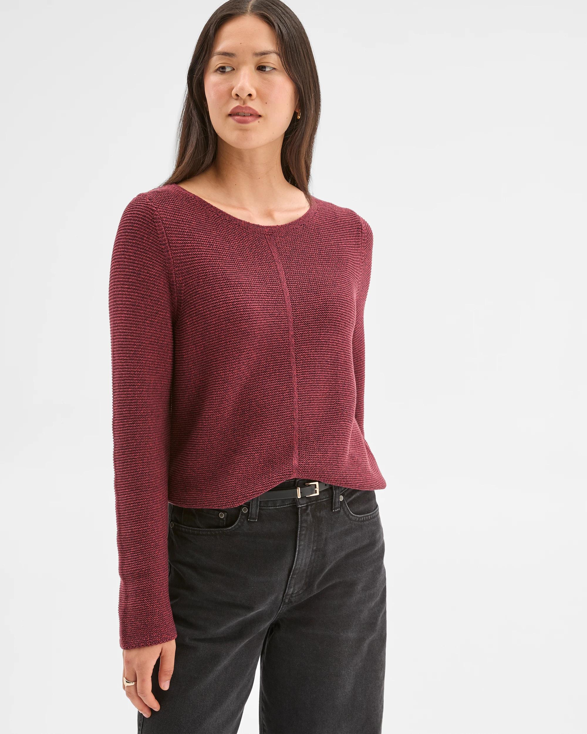 1 Target Woman Australian Cotton Blend Ottoman Twist Jumper PLUM WINE TWIST, 1 of 5