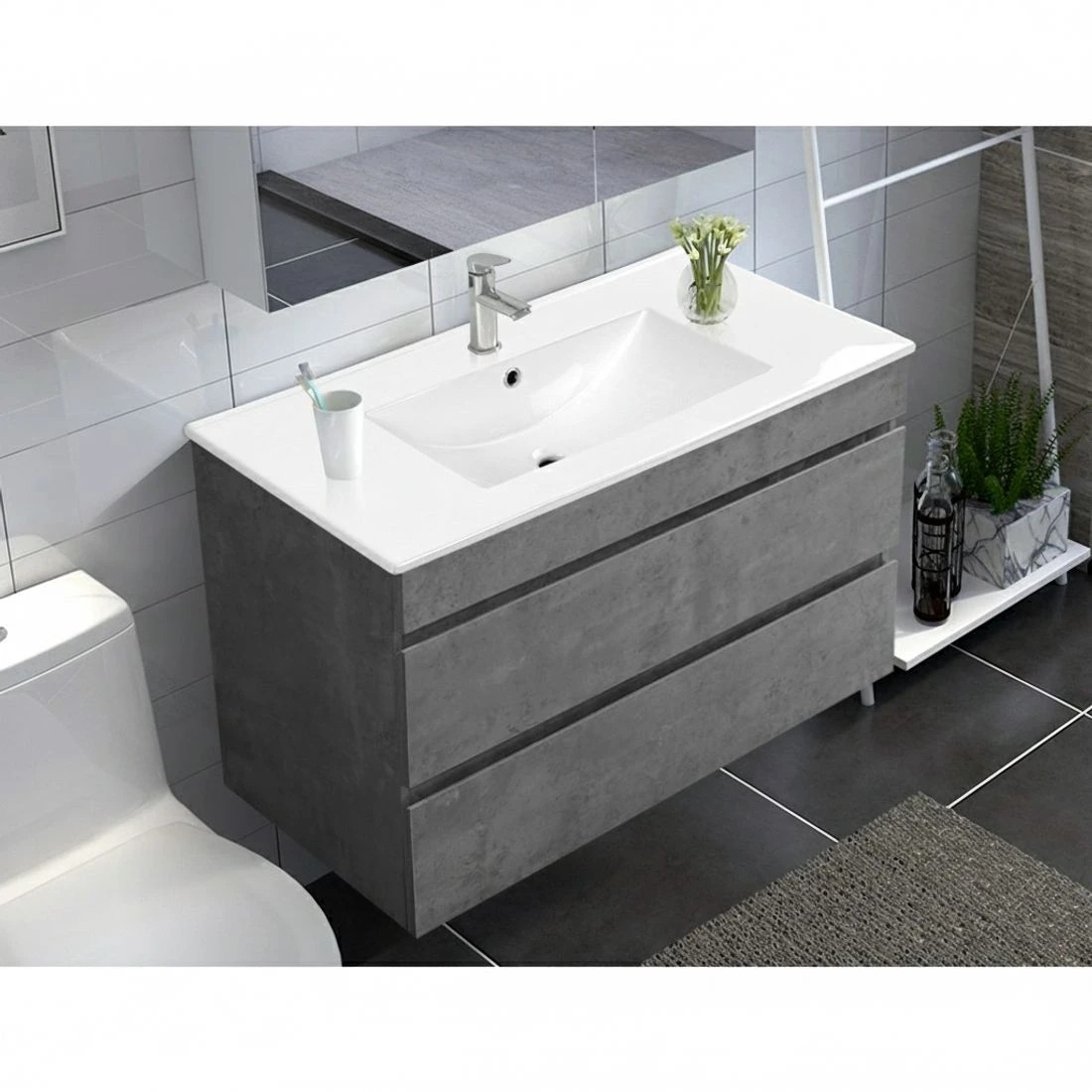 3 Cefito Vanity Unit 915mm with Basin - Grey, 3 of 7
