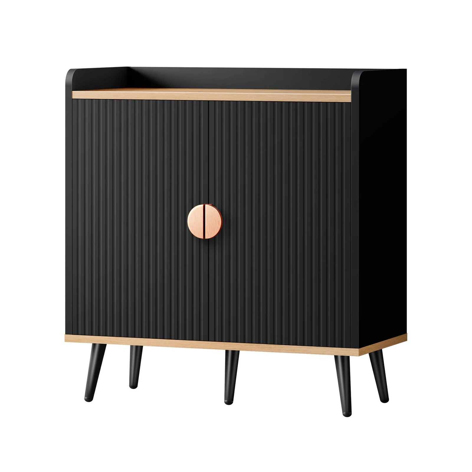 1 Alfordson Buffet Sideboard Cupboard Cabinet Storage Kitchen Hallway Doors - Black, 1 of 10