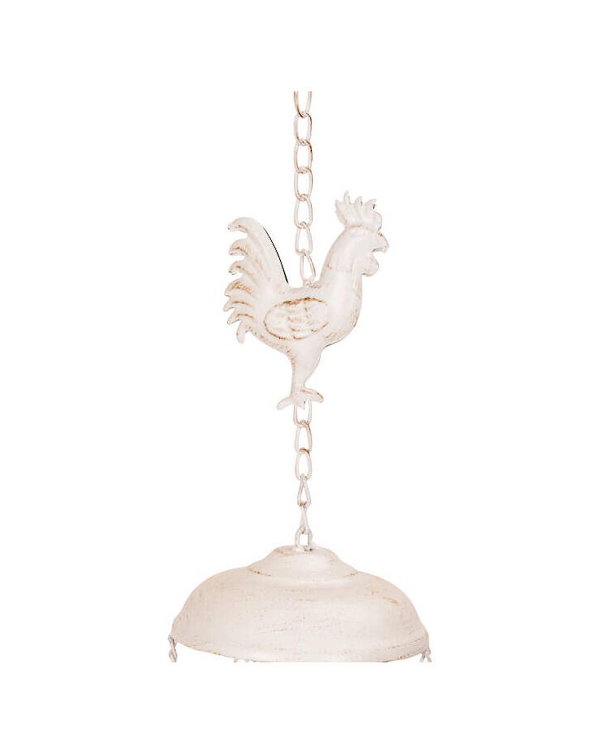 2 Alfresco Wind Chime Bird Rooster Cast Iron Home Garden Decor - White, 2 of 3