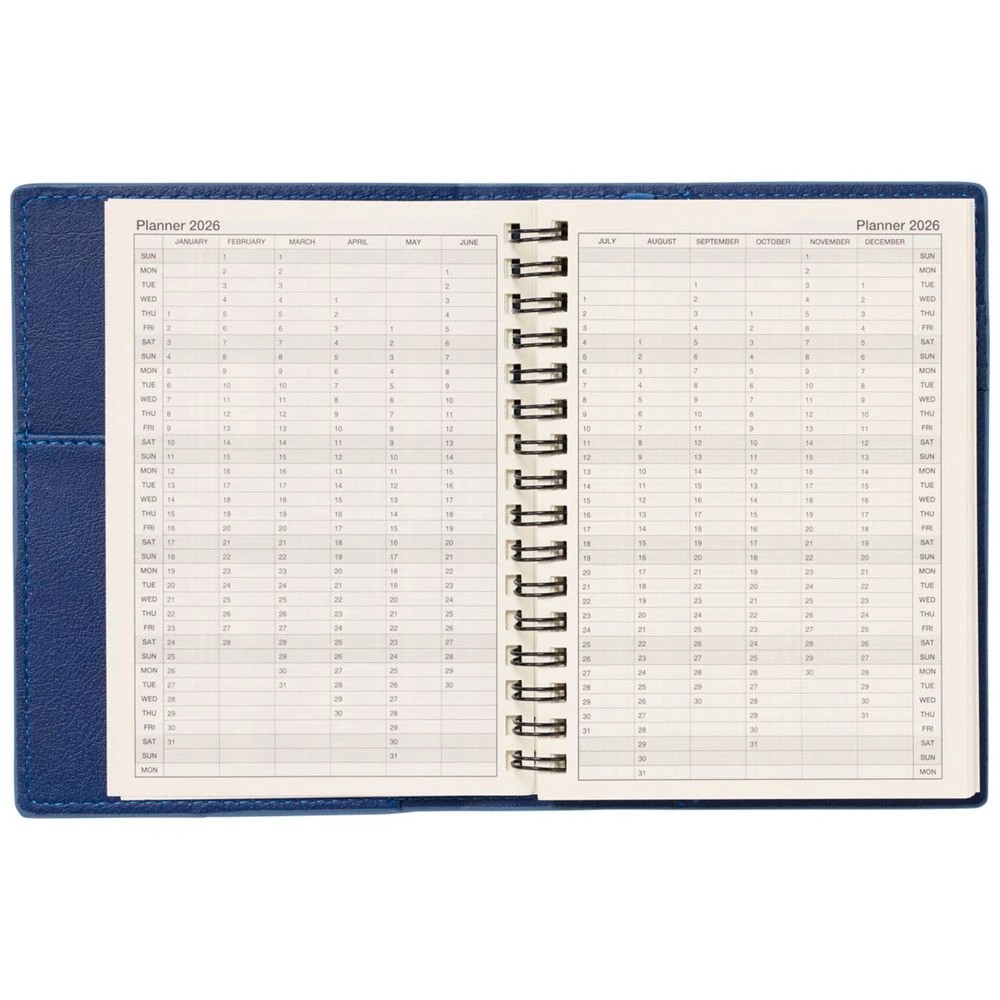 4 J.Burrows A6 Week to View 2026 2Tone Diary Spiral Navy, 4 of 7
