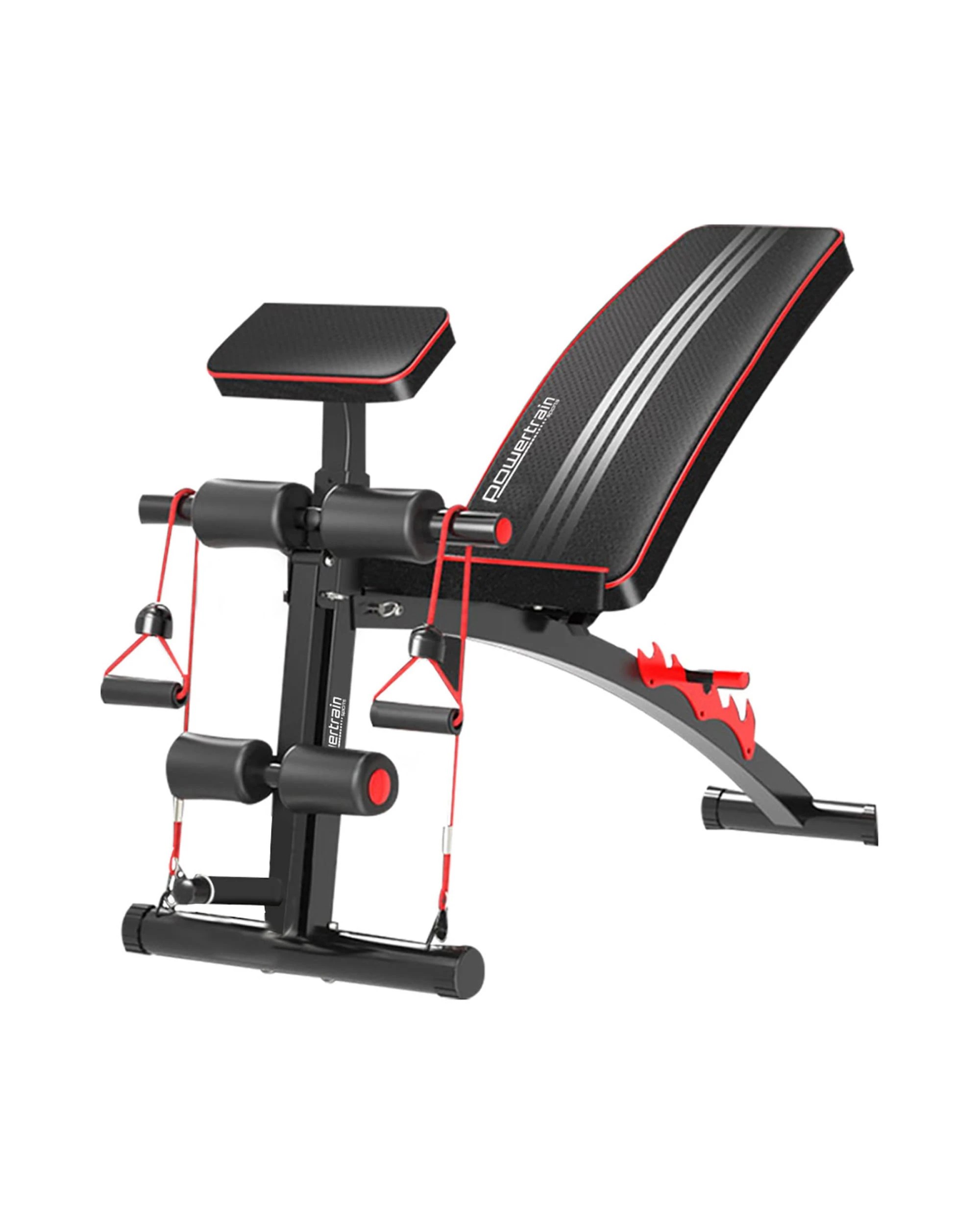 1 Powertrain Adjustable FID Home Gym Bench with Preacher Curl Pad, 1 of 6