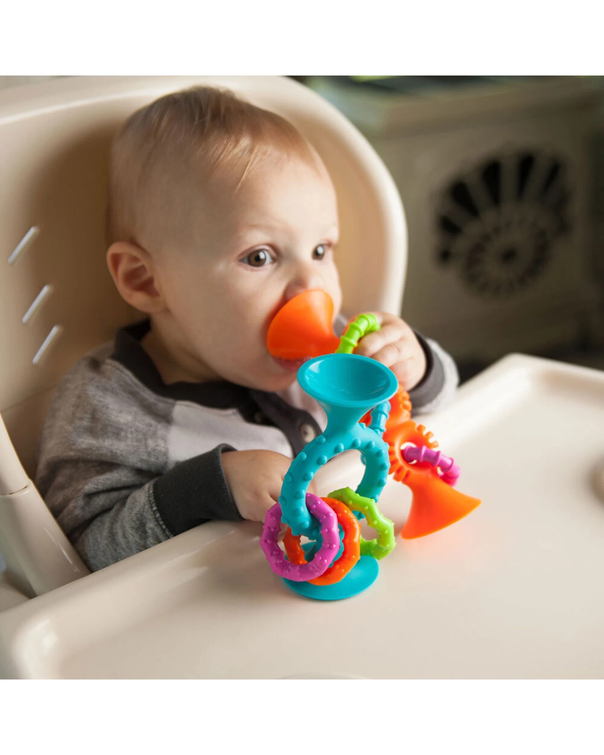 8 Fat Brain Toy Co PipSquigz Loops Sensory Toy Silicone Suction Cups - Orange, 8 of 8