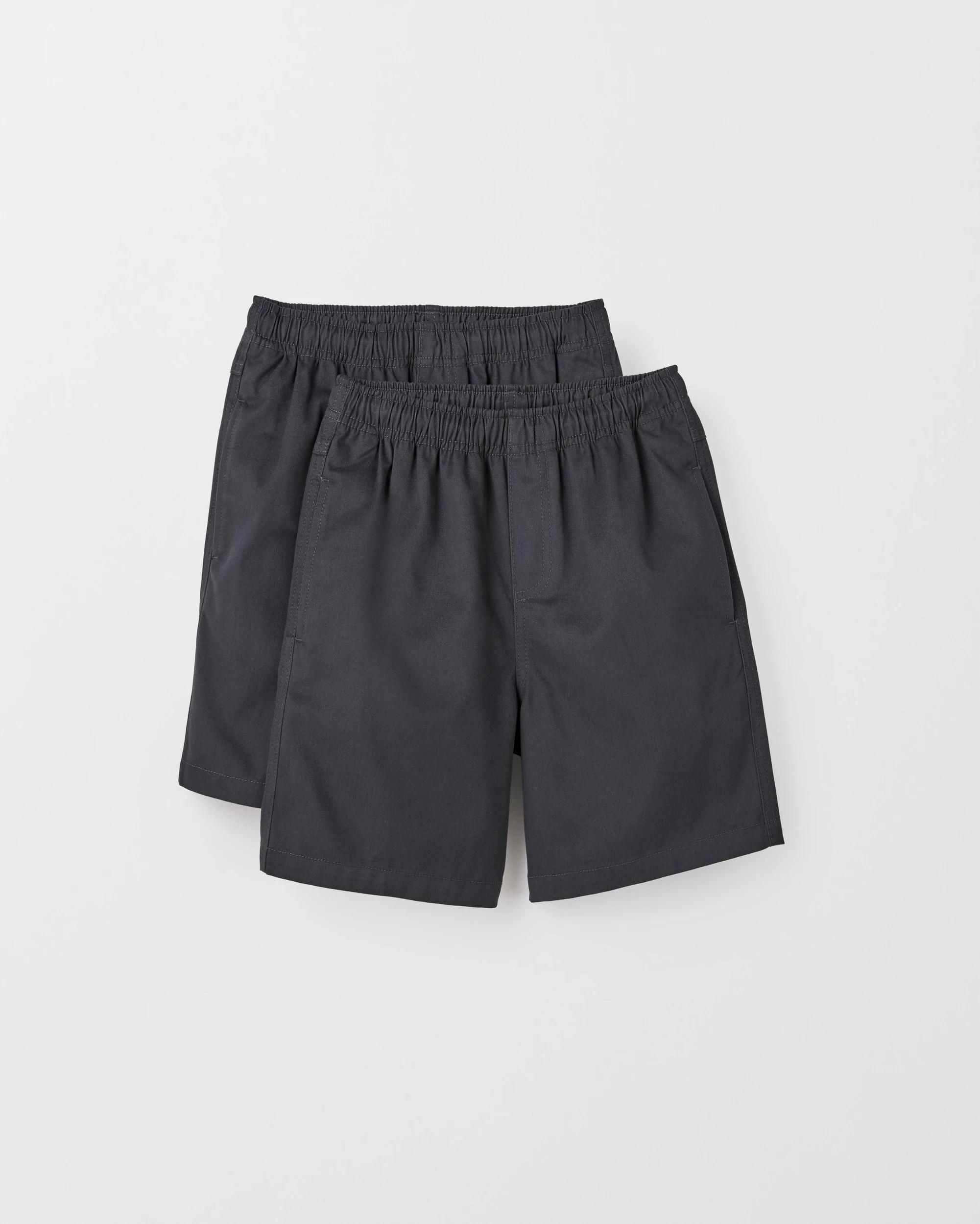 1 Target Kids Australian Cotton Blend School Drill Shorts 2 Pack GREY, 1 of 3