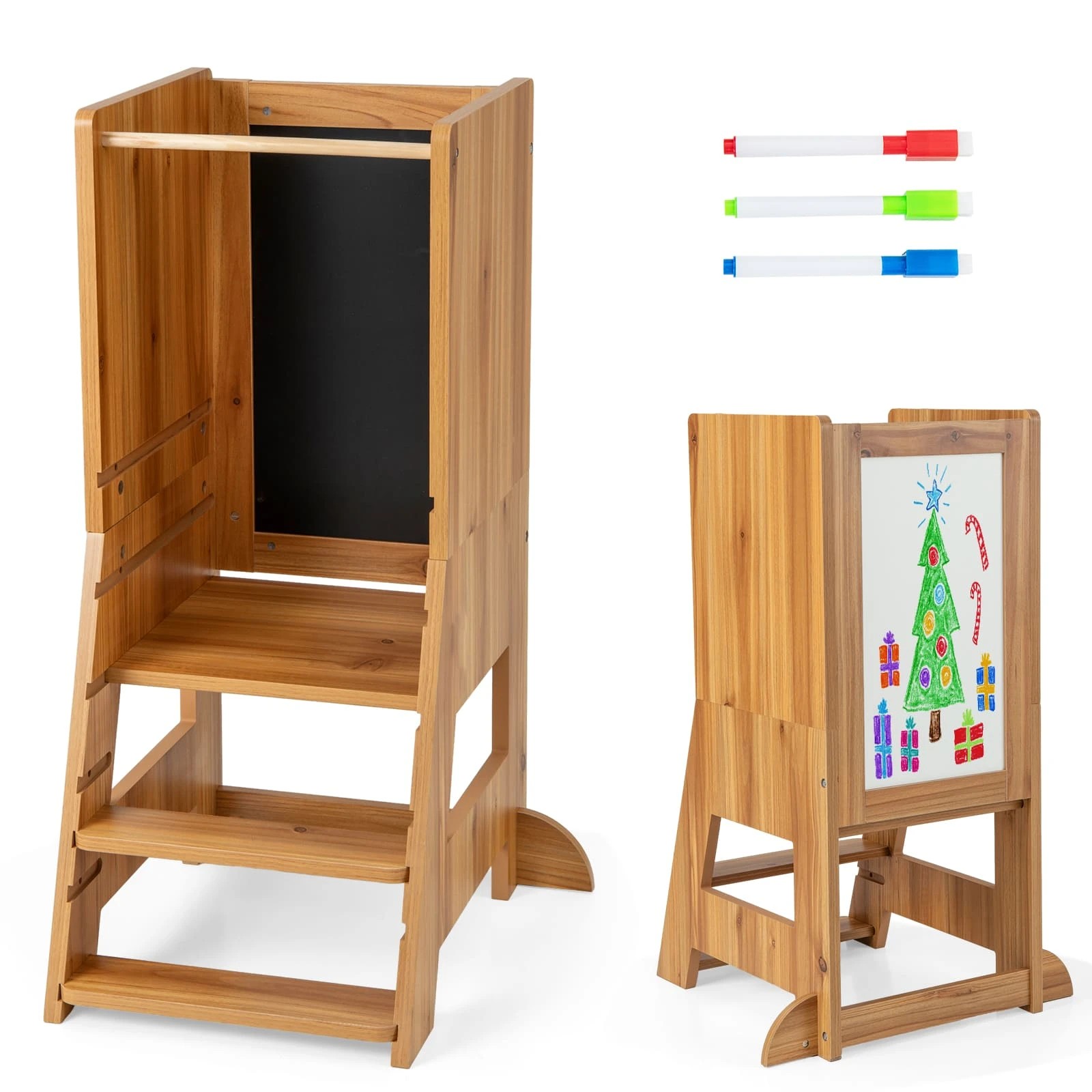 1 Costway Step Stool Standing Tower w/Drawing Board, 1 of 3