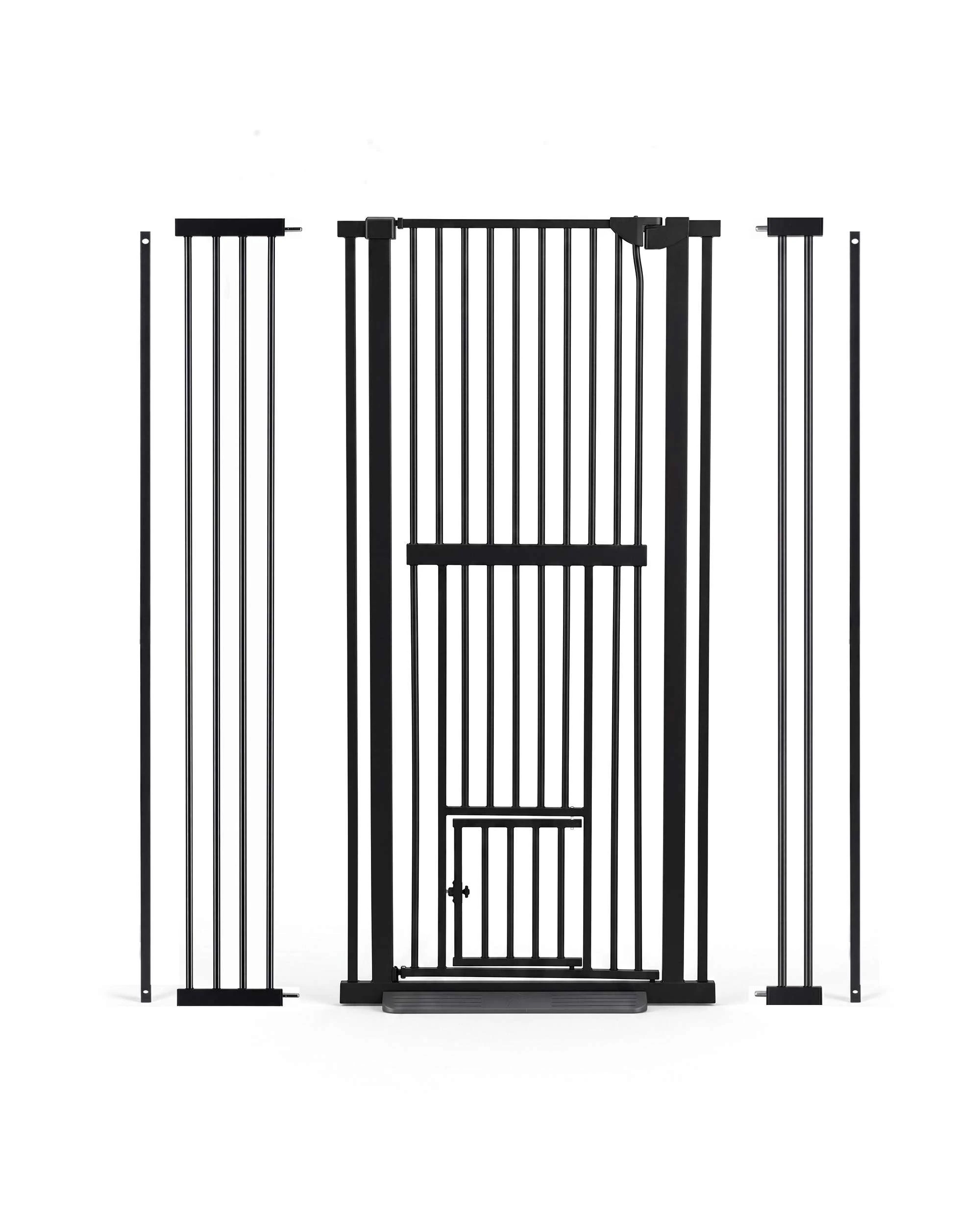 4 Advwin 151cm Extra Tall Pet Safety Gate Adjustable 75-105cm Wide Metal Gate Pet Door, 4 of 8