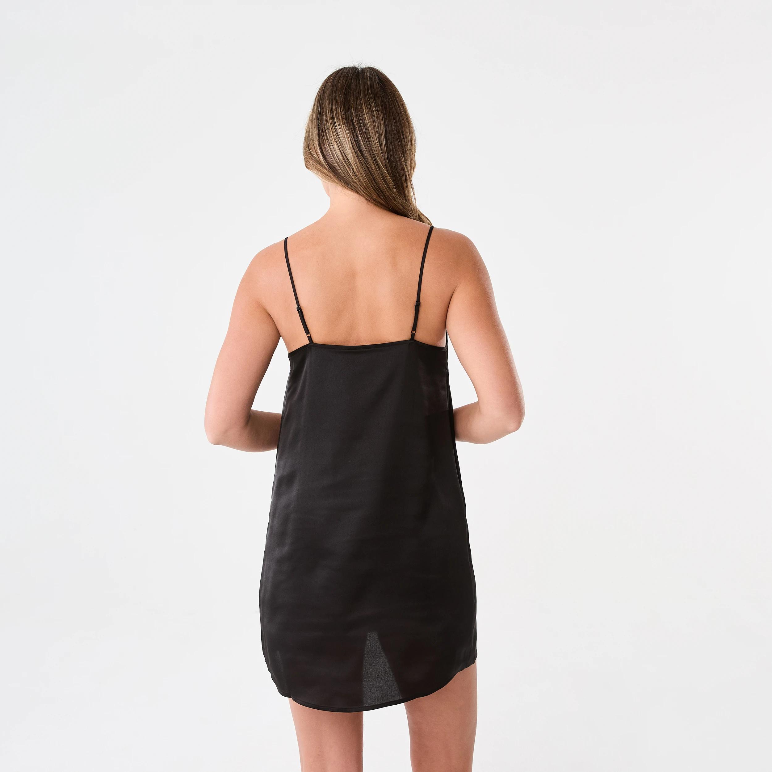 3 Satin Cami Nightie Black, 3 of 6