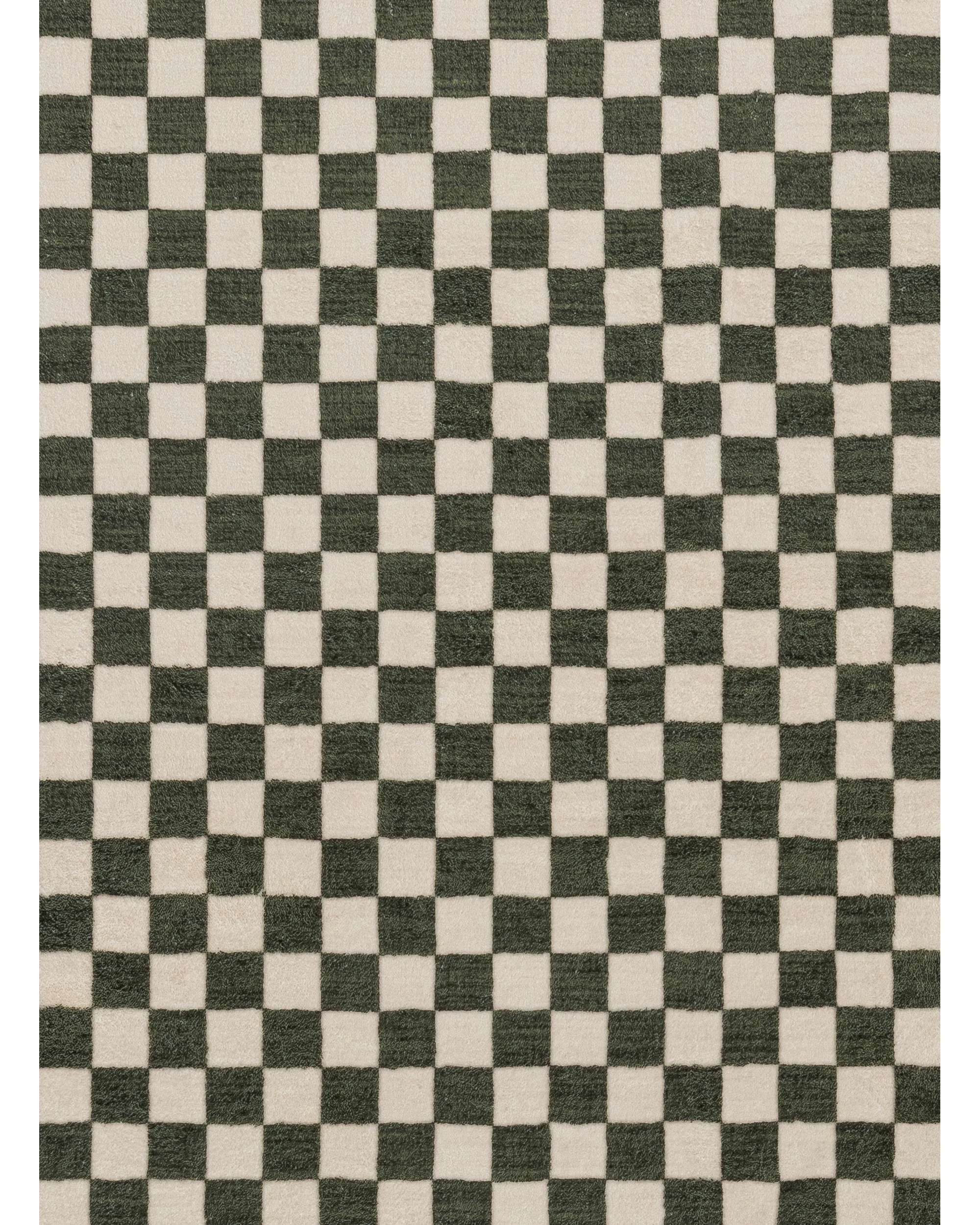 6 Loopsie Malibu Checkered Washable Rug-400cm x 300cm - Green, 6 of 8
