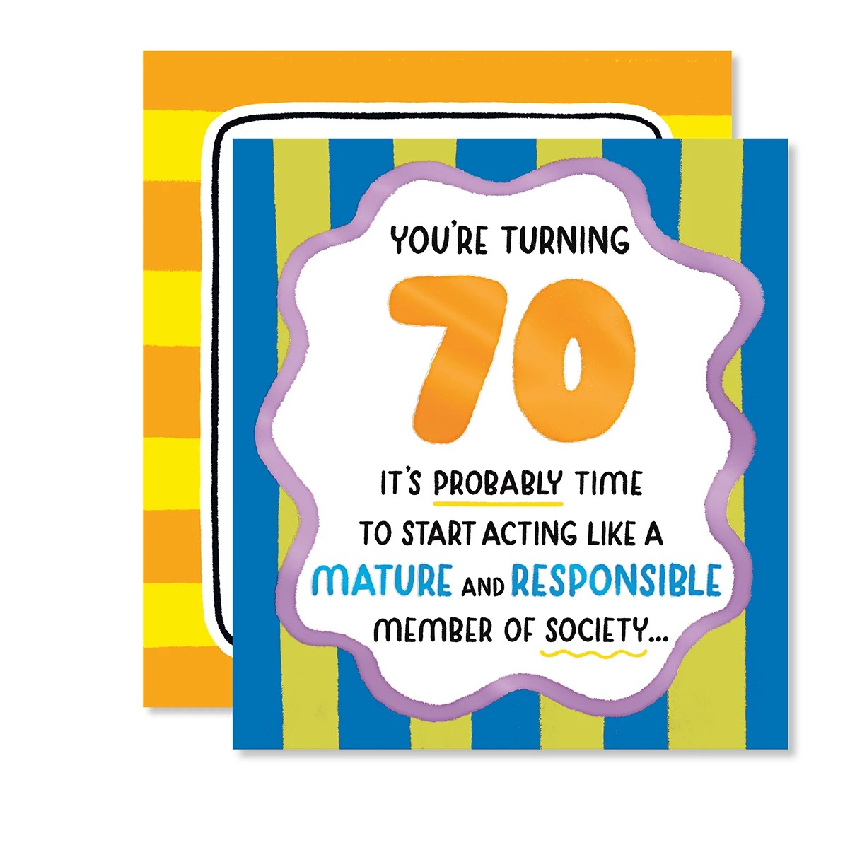 1 Hallmark 70th Birthday Card - Blue Stripes, 1 of 3