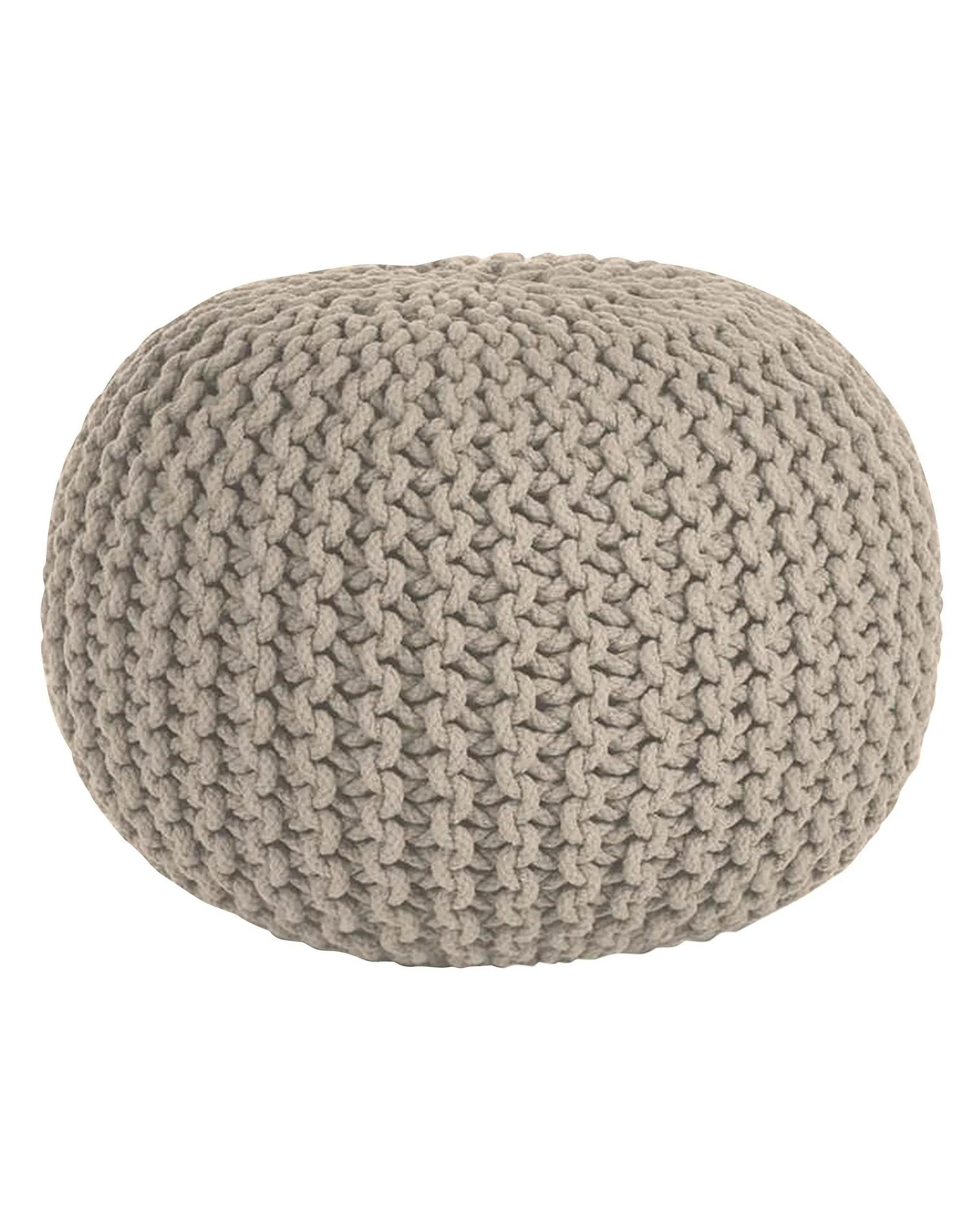 1 La Grace Home Braided Ottoman Pouffe - Beige, 1 of 1