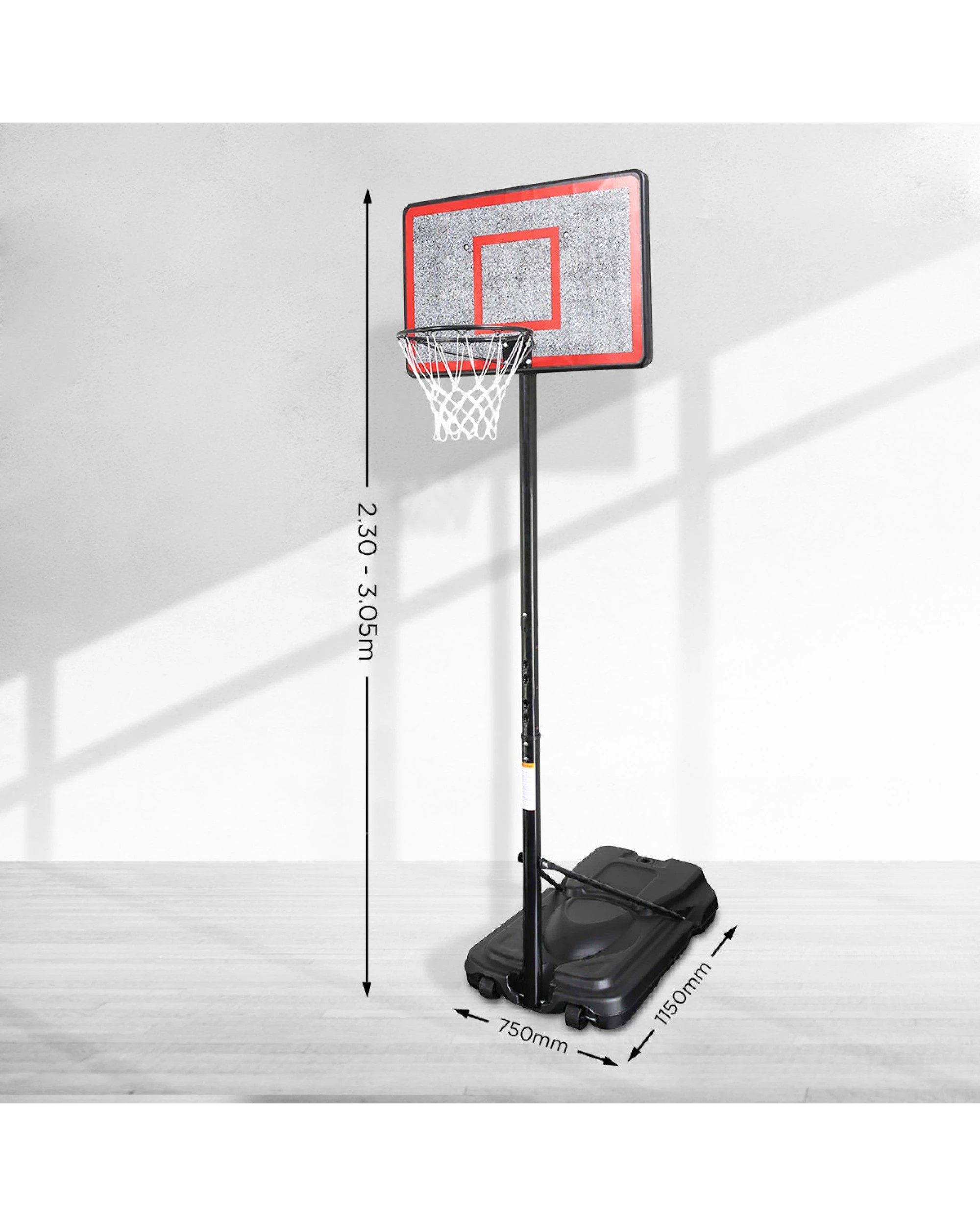 2 Kahuna Height Adjustable Basketball Hoop Backboard Portable Stand - Black, 2 of 5