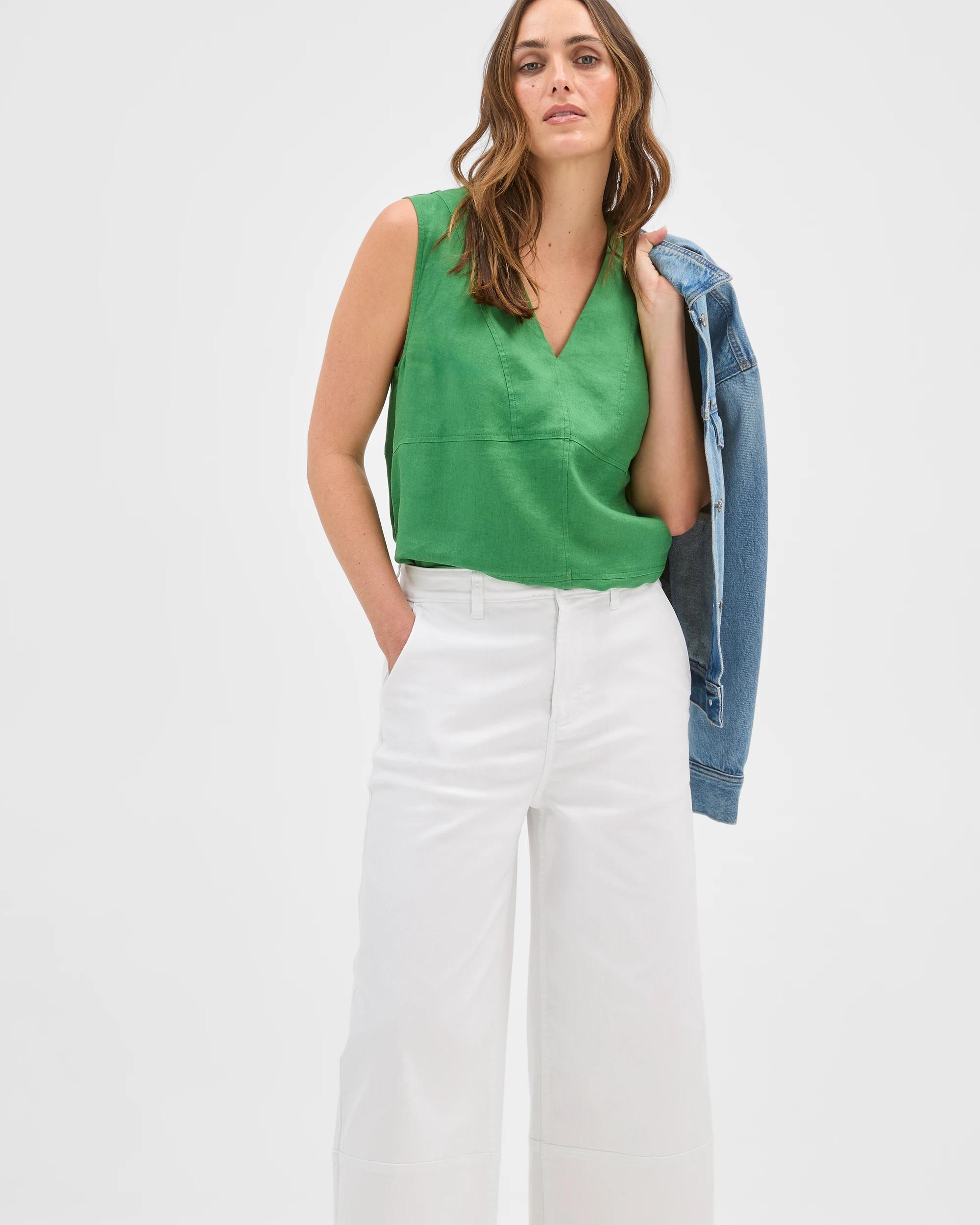 5 Target Woman Australian Cotton Blend Stretch Twill Cropped Pants WHITE, 5 of 7