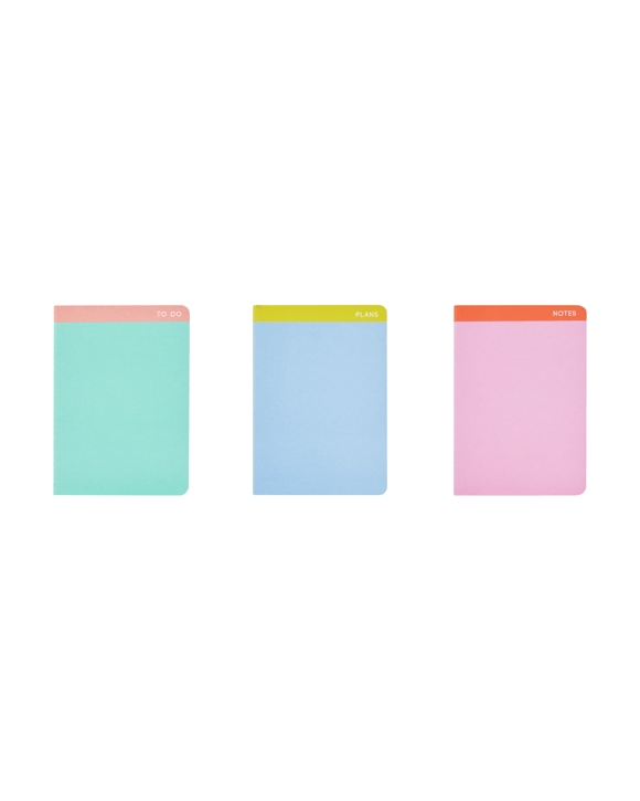 3 Pack Pocket Notebook Set - Brights