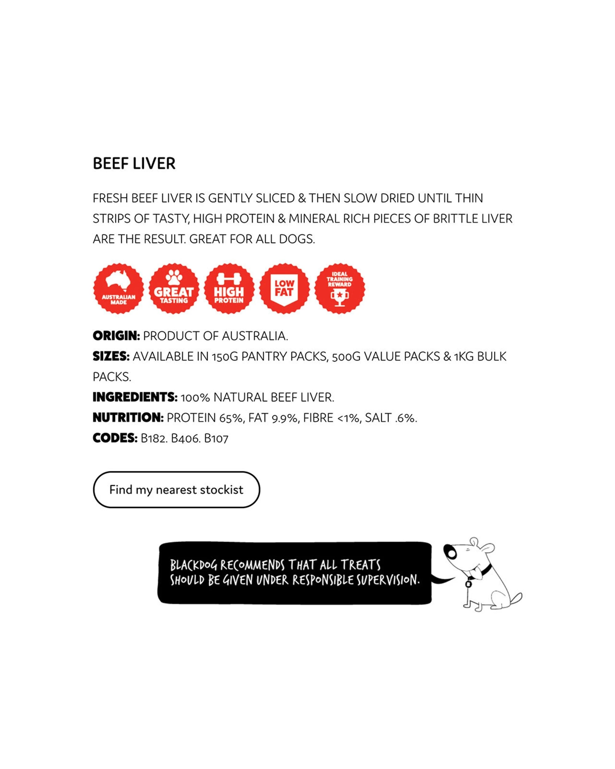 3 Blackdog 150g Naturally Good Beef Liver Dog Treats High Protein Reward Treats
 - Black, 3 of 3