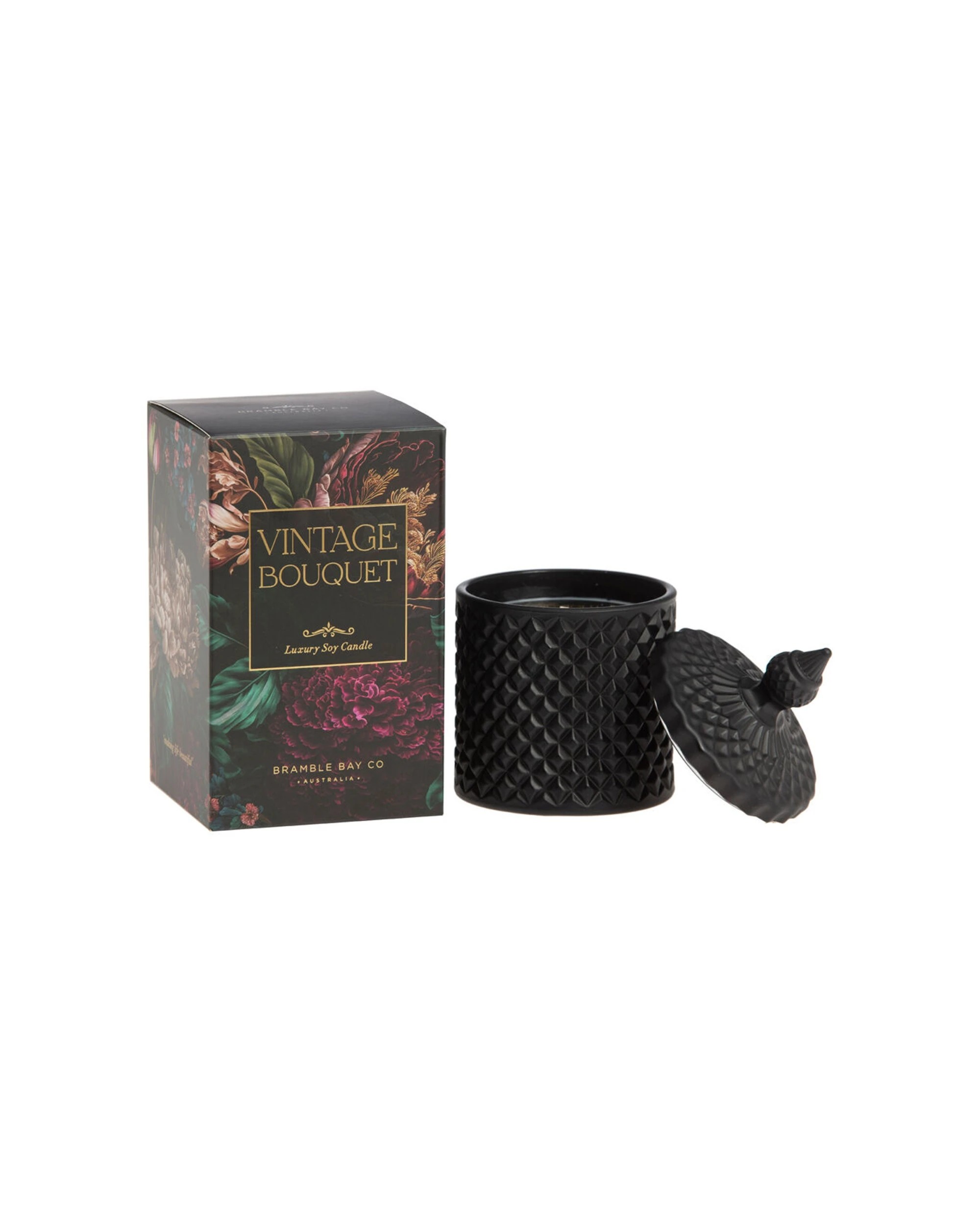 1 Bramble Bay Vintage Floriade Bouquet Scented Soy Candle Home Fragrance 250g - Black, 1 of 1