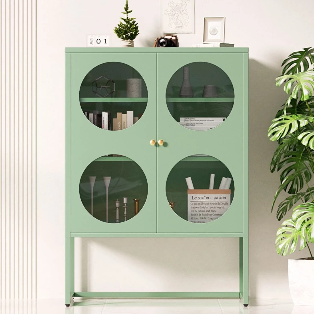 1 Artiss Buffet Sideboard Metal Cabinet - Green, 1 of 8