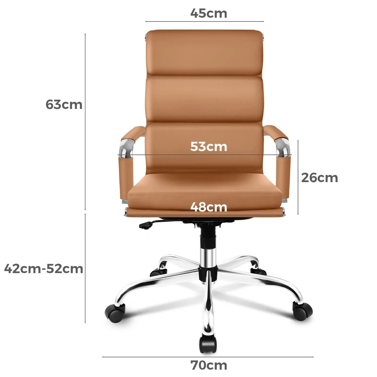 7 Alfordson Office Chair Ergonomic Paddings Computer Work Executive Seat High Back - Brown, 7 of 10