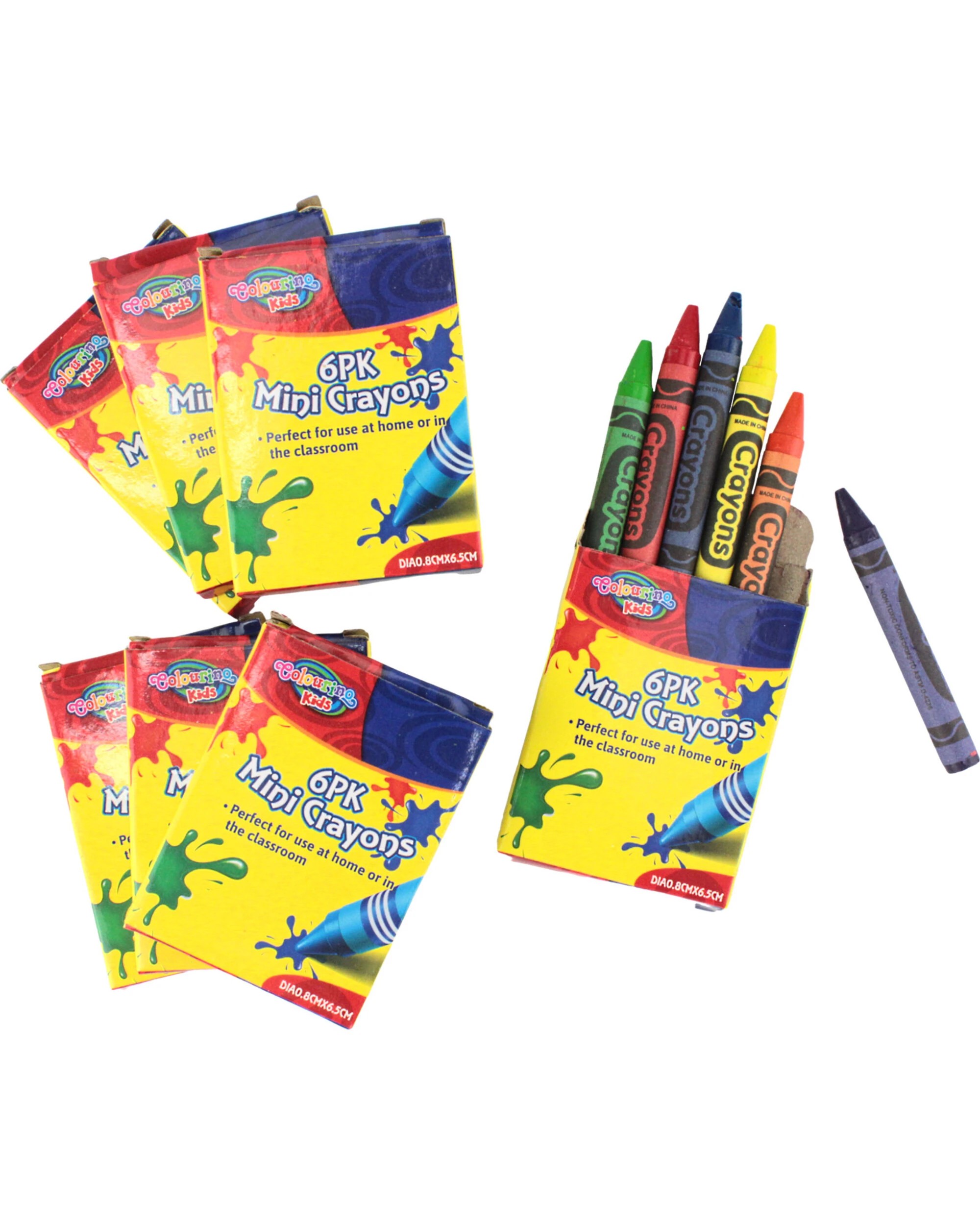 1 Colouring Kids Mini Boxed Crayons Bulk Buy 48 Packs, 1 of 3